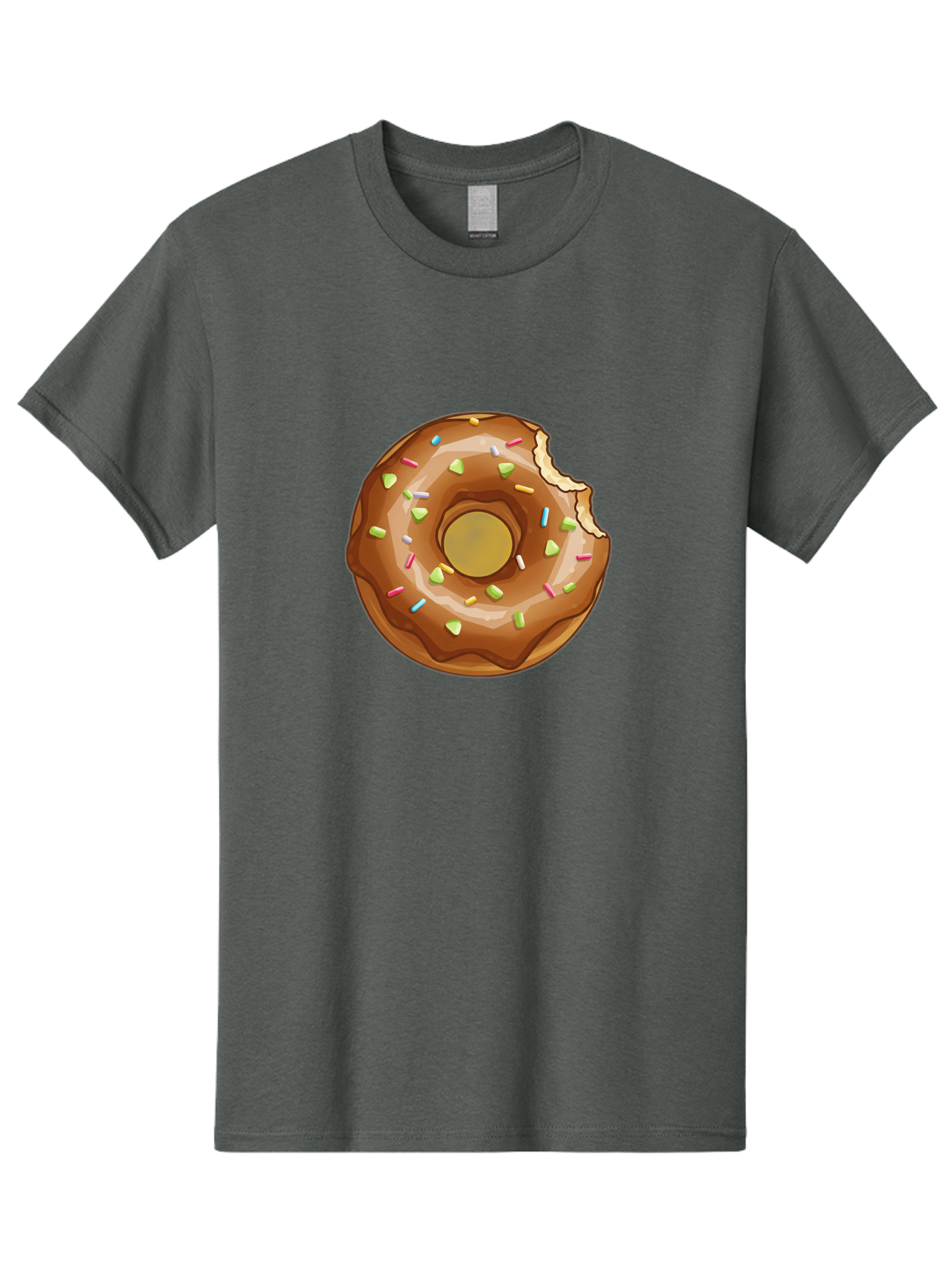 Chocolate-Donut-7 Men'S Graphic Tee, 100% Cotton, Comfortable Casual Summer Wear, Machine Washable, Chocolate Donut, Donut With Sprinkles, Bitten Donut, Glazed Donut, Colorful Sprinkles, Sweet Treats, Baked Goods, Donut Illustration, Baa306