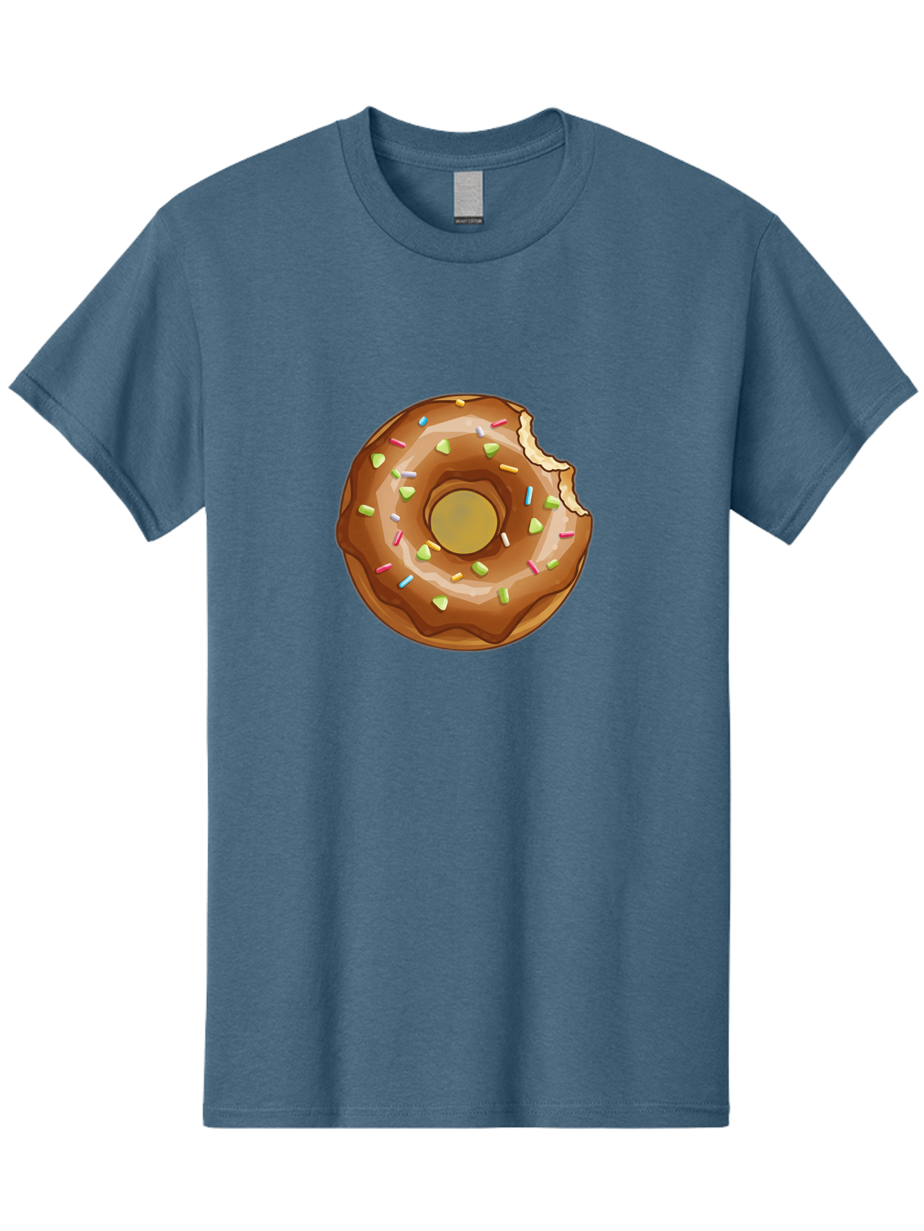 Chocolate-Donut-7 Men'S Graphic Tee, 100% Cotton, Comfortable Casual Summer Wear, Machine Washable, Chocolate Donut, Donut With Sprinkles, Bitten Donut, Glazed Donut, Colorful Sprinkles, Sweet Treats, Baked Goods, Donut Illustration, Baa306
