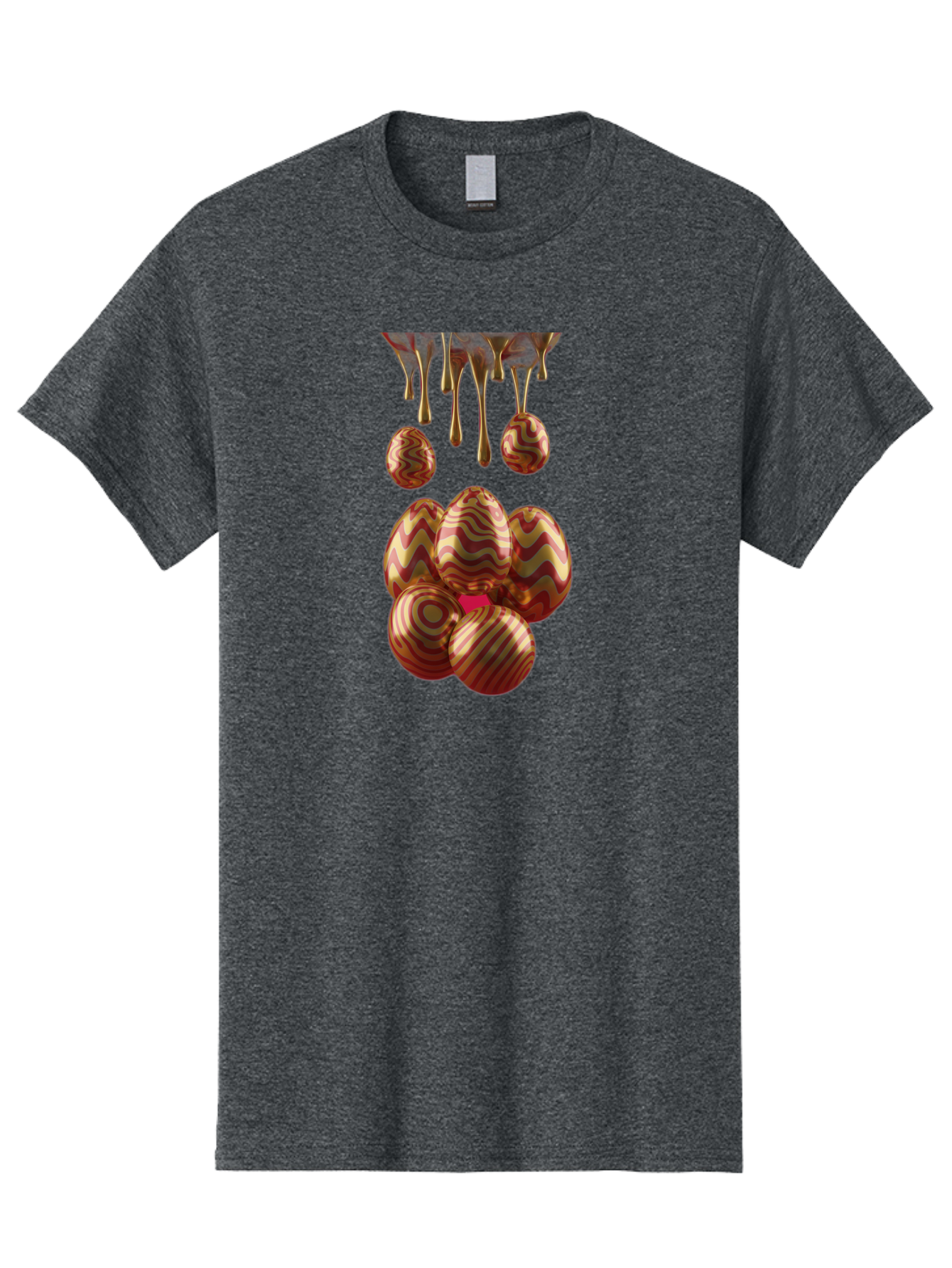 Chocolate-Easter-Eggs Men'S Graphic Tee, 100% Cotton, Comfortable Casual Summer Wear, Machine Washable, Chocolate Covered Eggs, Patterned Eggs, Dripping Chocolate, Decadent Treats, Sweet Indulgence, Rich Desserts, Chocolate Lovers, Sweet Tooth Baa309