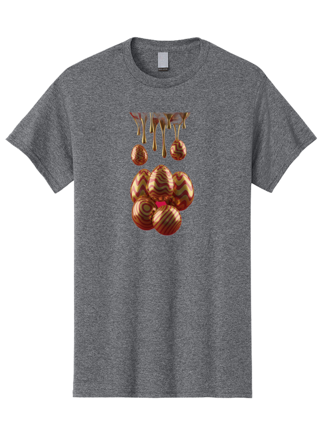 Chocolate-Easter-Eggs Men'S Graphic Tee, 100% Cotton, Comfortable Casual Summer Wear, Machine Washable, Chocolate Covered Eggs, Patterned Eggs, Dripping Chocolate, Decadent Treats, Sweet Indulgence, Rich Desserts, Chocolate Lovers, Sweet Tooth Baa309