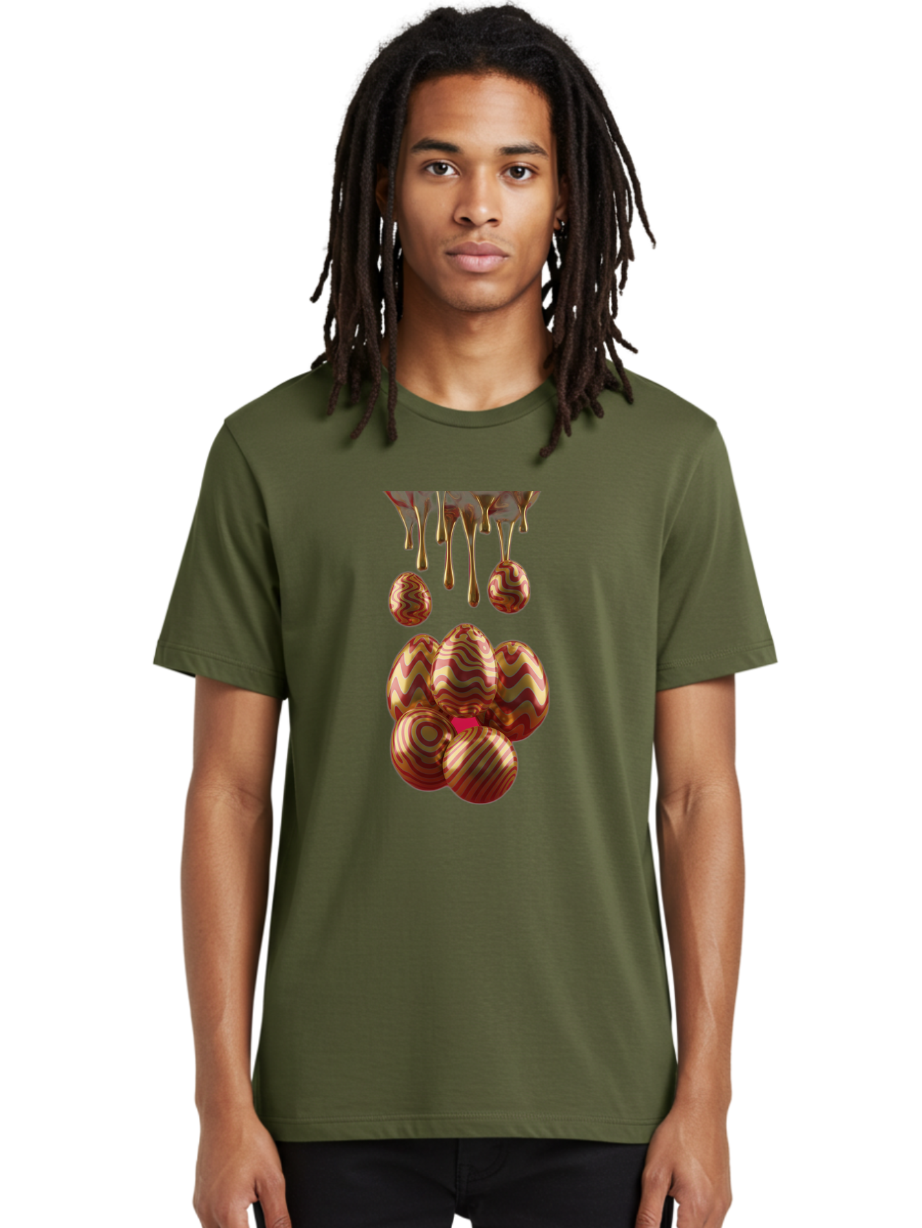 Chocolate-Easter-Eggs Men'S Graphic Tee, 100% Cotton, Comfortable Casual Summer Wear, Machine Washable, Chocolate Covered Eggs, Patterned Eggs, Dripping Chocolate, Decadent Treats, Sweet Indulgence, Rich Desserts, Chocolate Lovers, Sweet Tooth Baa309