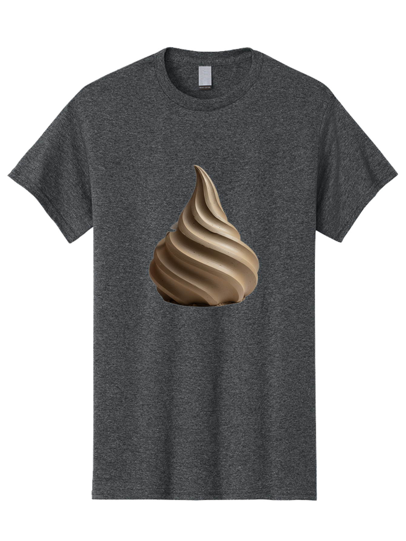 Chocolate-Soft-Serve Men'S Graphic Tee, 100% Cotton, Comfortable Casual Summer Wear, Machine Washable, Chocolate Soft-Serve Ice Cream, Swirly Ice Cream, Soft-Serve Swirl, Chocolate Treat, Creamy Dessert, Sweet Indulgence, Frozen Delight Baa312