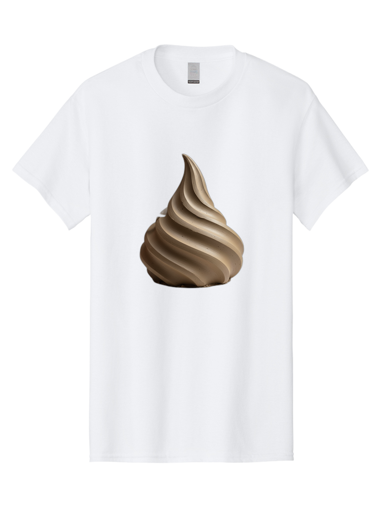 Chocolate-Soft-Serve Men'S Graphic Tee, 100% Cotton, Comfortable Casual Summer Wear, Machine Washable, Chocolate Soft-Serve Ice Cream, Swirly Ice Cream, Soft-Serve Swirl, Chocolate Treat, Creamy Dessert, Sweet Indulgence, Frozen Delight Baa312