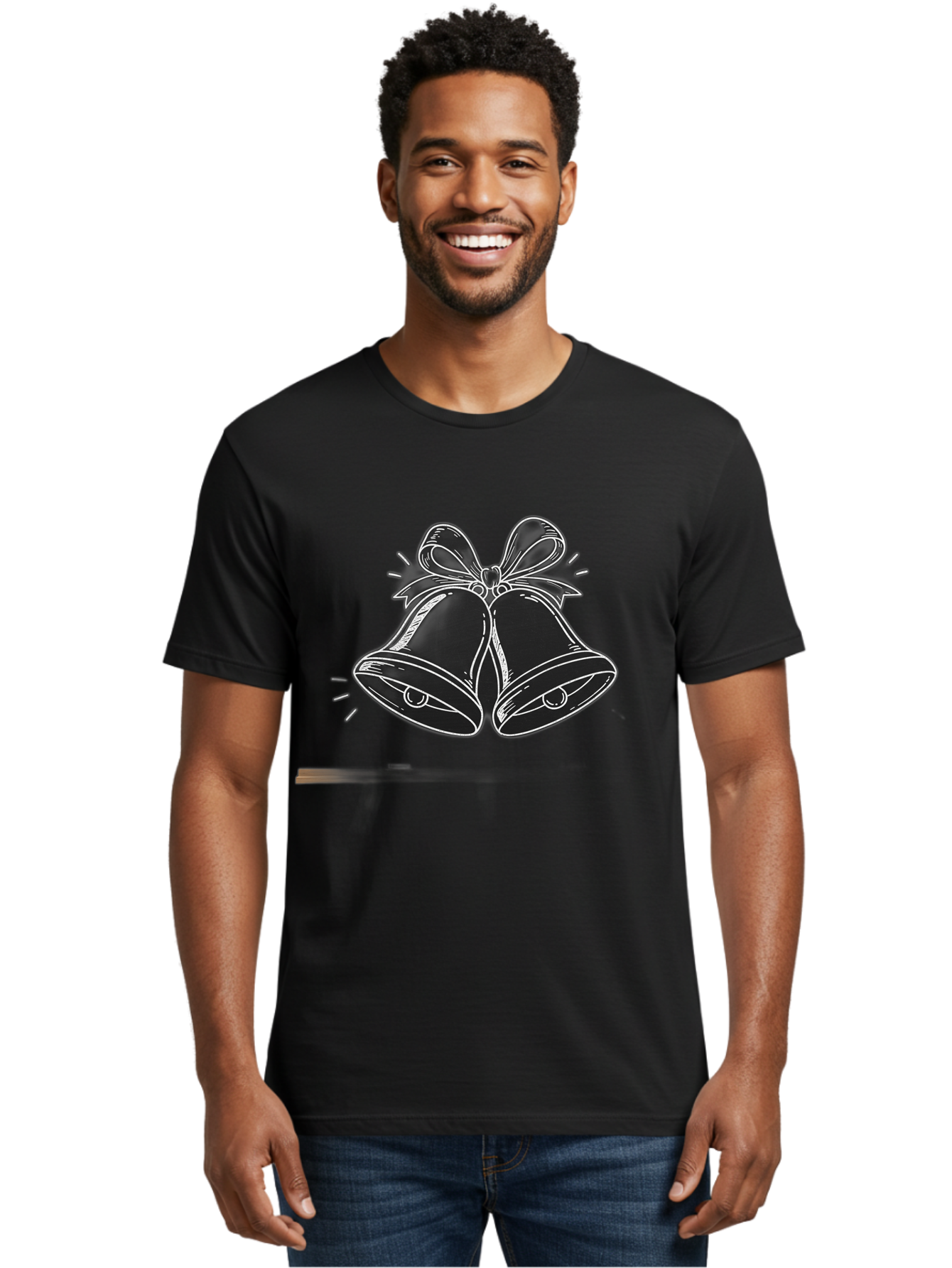 Christmas-Bells-2 Men'S Graphic Tee, 100% Cotton, Comfortable Casual Summer Wear, Machine Washable, Christmas Bells, Festive Decorations, Holiday Cheer, Jingling Bells, Merry Christmas, Christmas Illustrations, Winter Wonderland, Baa314