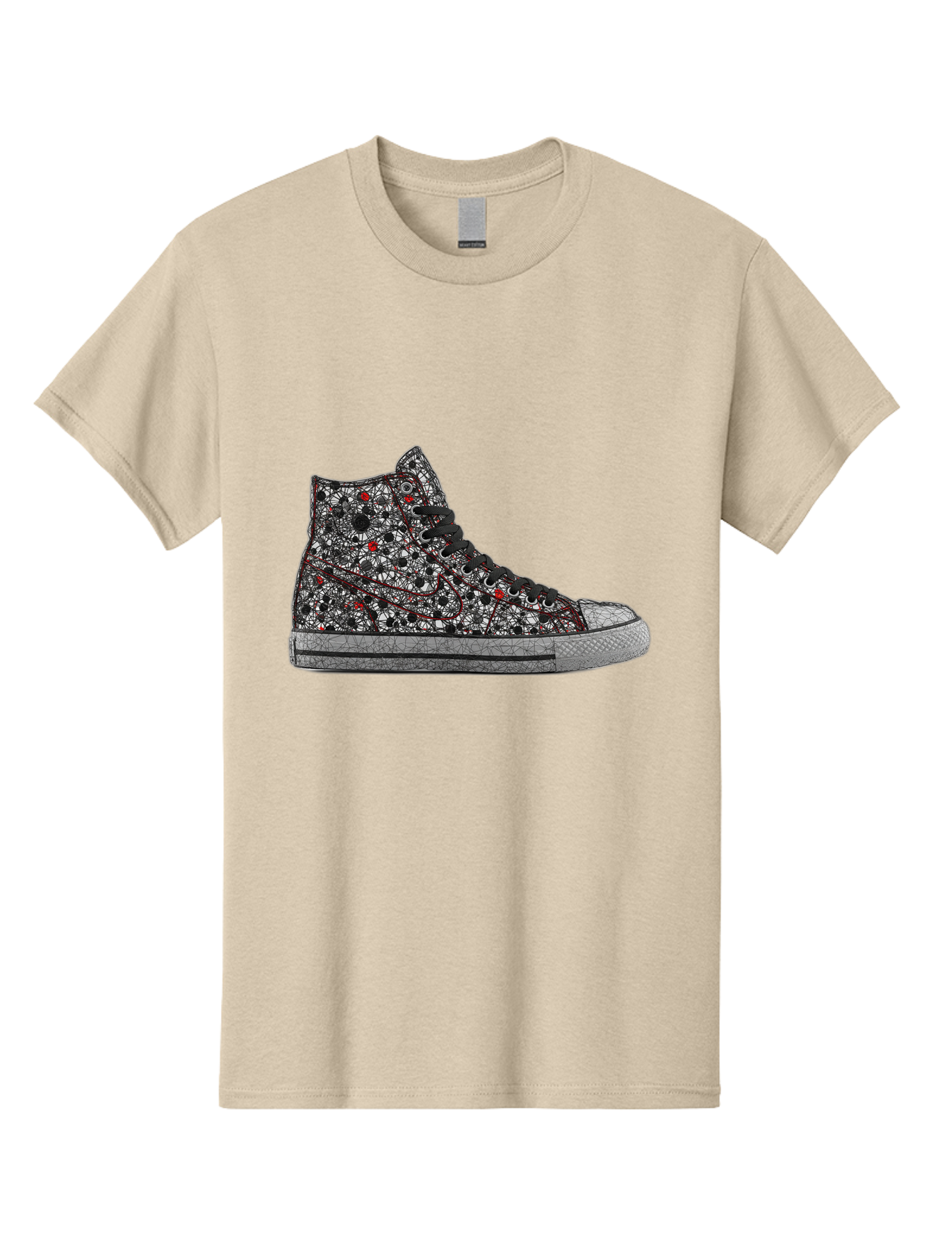 Chuck-Taylor-All-Star Men'S Graphic Tee, 100% Cotton, Comfortable Casual Summer Wear, Machine Washable, High Top Sneakers, Chunky Sole, Lace-Up Design, Floral Pattern, Bold Fashion, Statement Shoes, Converse Style, Canvas Material, Baa317