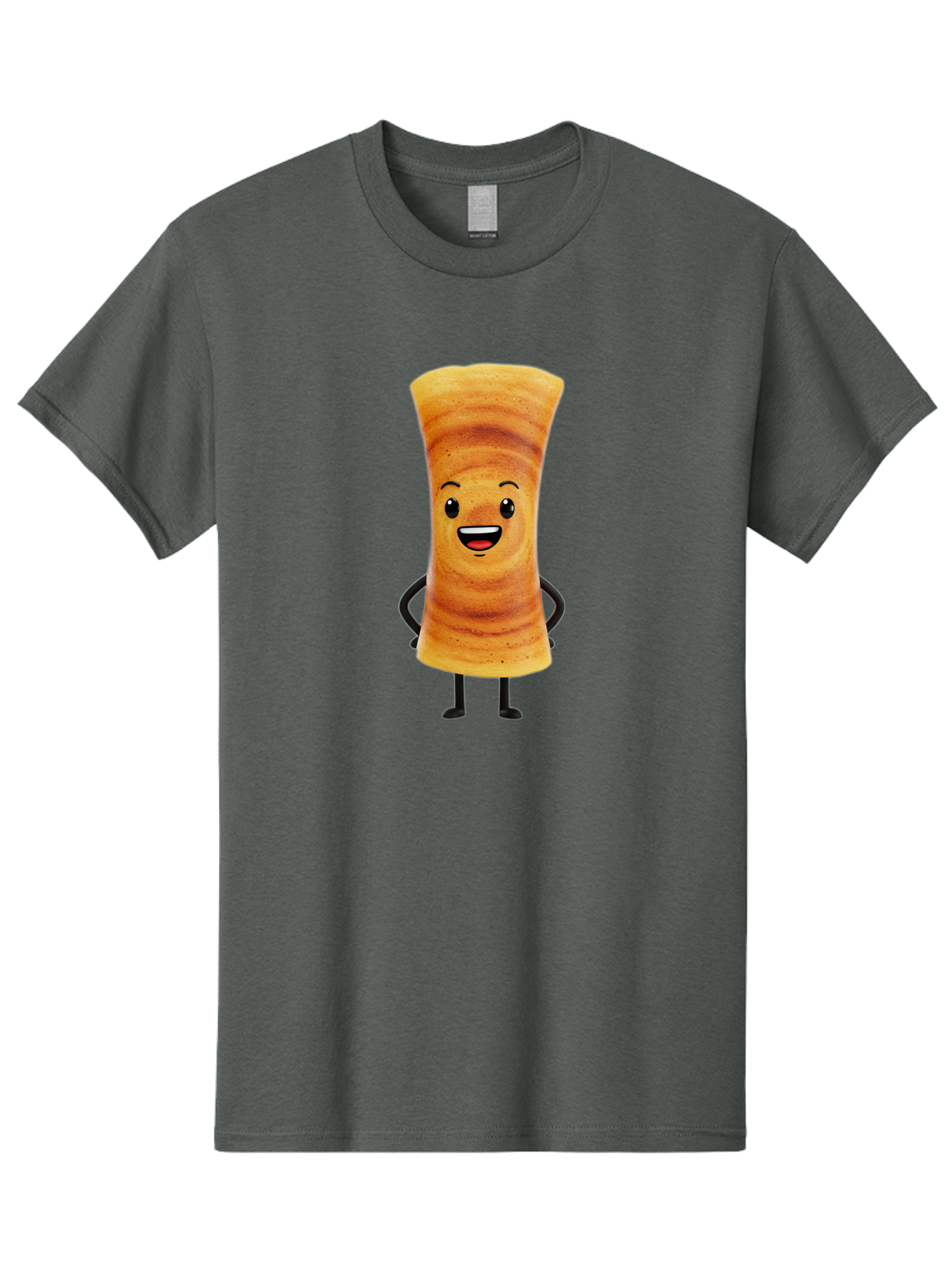Cinnamon-Roll Men'S Graphic Tee, 100% Cotton, Comfortable Casual Summer Wear, Machine Washable, Cinnamon Roll Mascot, Smiling Pastry, Cartoon Food Character, Happy Baked Goods, Sweet Treat Personality, Adorable Dessert Icon, Baa318