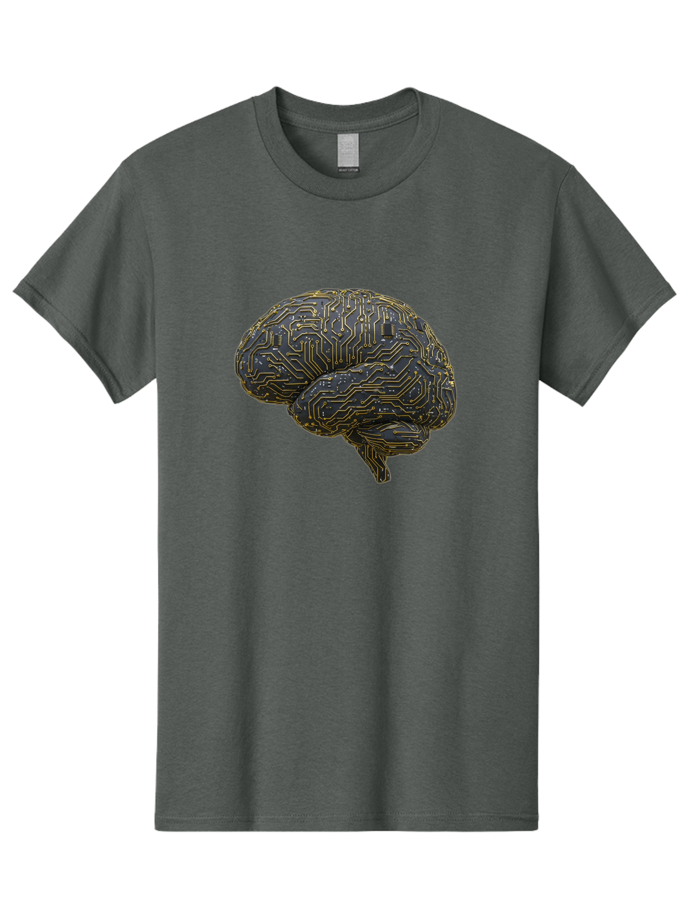 Circuit-Brain Men'S Graphic Tee, 100% Cotton, Comfortable Casual Summer Wear, Machine Washable, Human Brain, Circuit Board, Artificial Intelligence, Neural Networks, Cognitive Computing, Machine Learning, Futuristic Technology Baa319