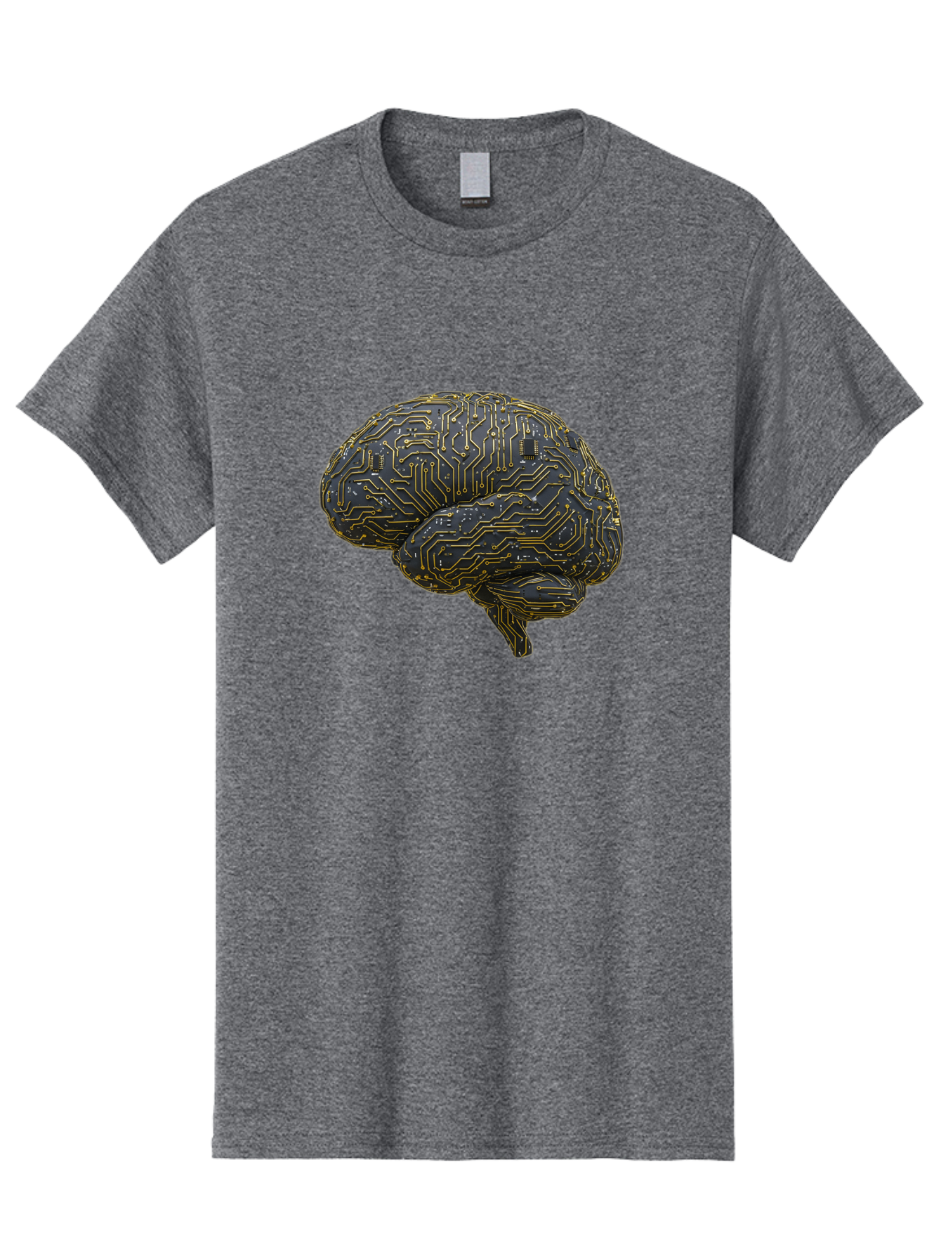 Circuit-Brain Men'S Graphic Tee, 100% Cotton, Comfortable Casual Summer Wear, Machine Washable, Human Brain, Circuit Board, Artificial Intelligence, Neural Networks, Cognitive Computing, Machine Learning, Futuristic Technology Baa319