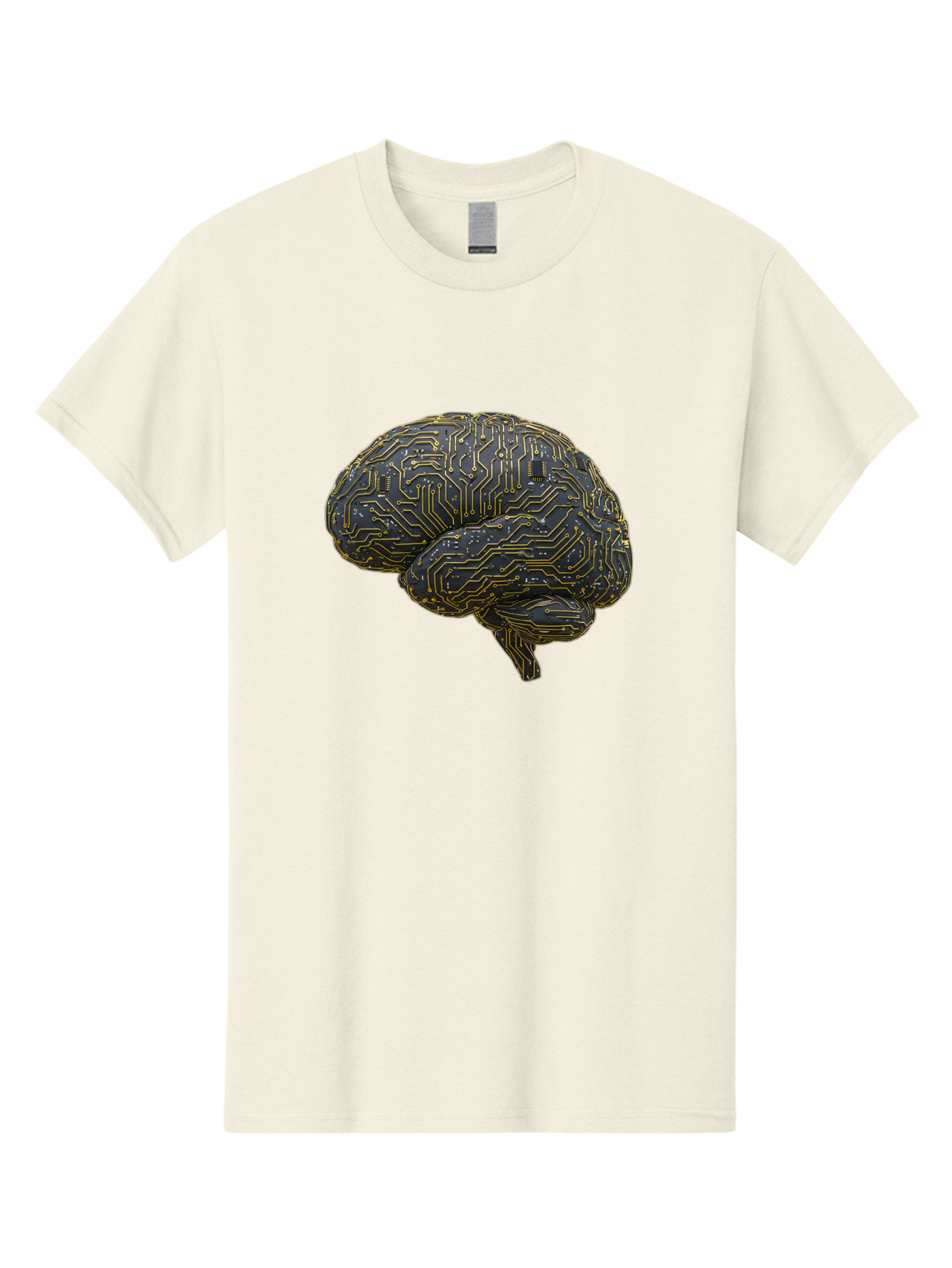 Circuit-Brain Men'S Graphic Tee, 100% Cotton, Comfortable Casual Summer Wear, Machine Washable, Human Brain, Circuit Board, Artificial Intelligence, Neural Networks, Cognitive Computing, Machine Learning, Futuristic Technology Baa319