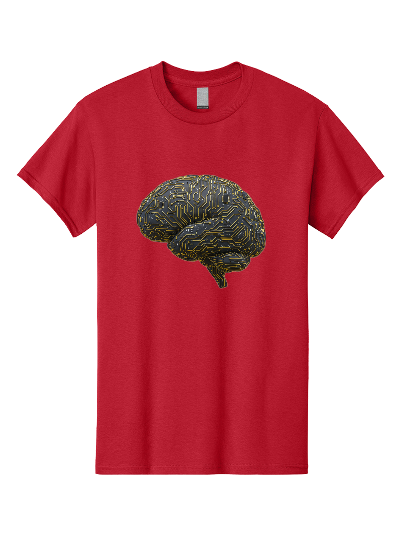 Circuit-Brain Men'S Graphic Tee, 100% Cotton, Comfortable Casual Summer Wear, Machine Washable, Human Brain, Circuit Board, Artificial Intelligence, Neural Networks, Cognitive Computing, Machine Learning, Futuristic Technology Baa319