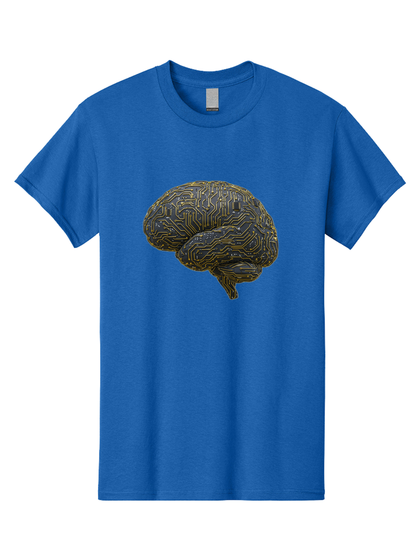 Circuit-Brain Men'S Graphic Tee, 100% Cotton, Comfortable Casual Summer Wear, Machine Washable, Human Brain, Circuit Board, Artificial Intelligence, Neural Networks, Cognitive Computing, Machine Learning, Futuristic Technology Baa319