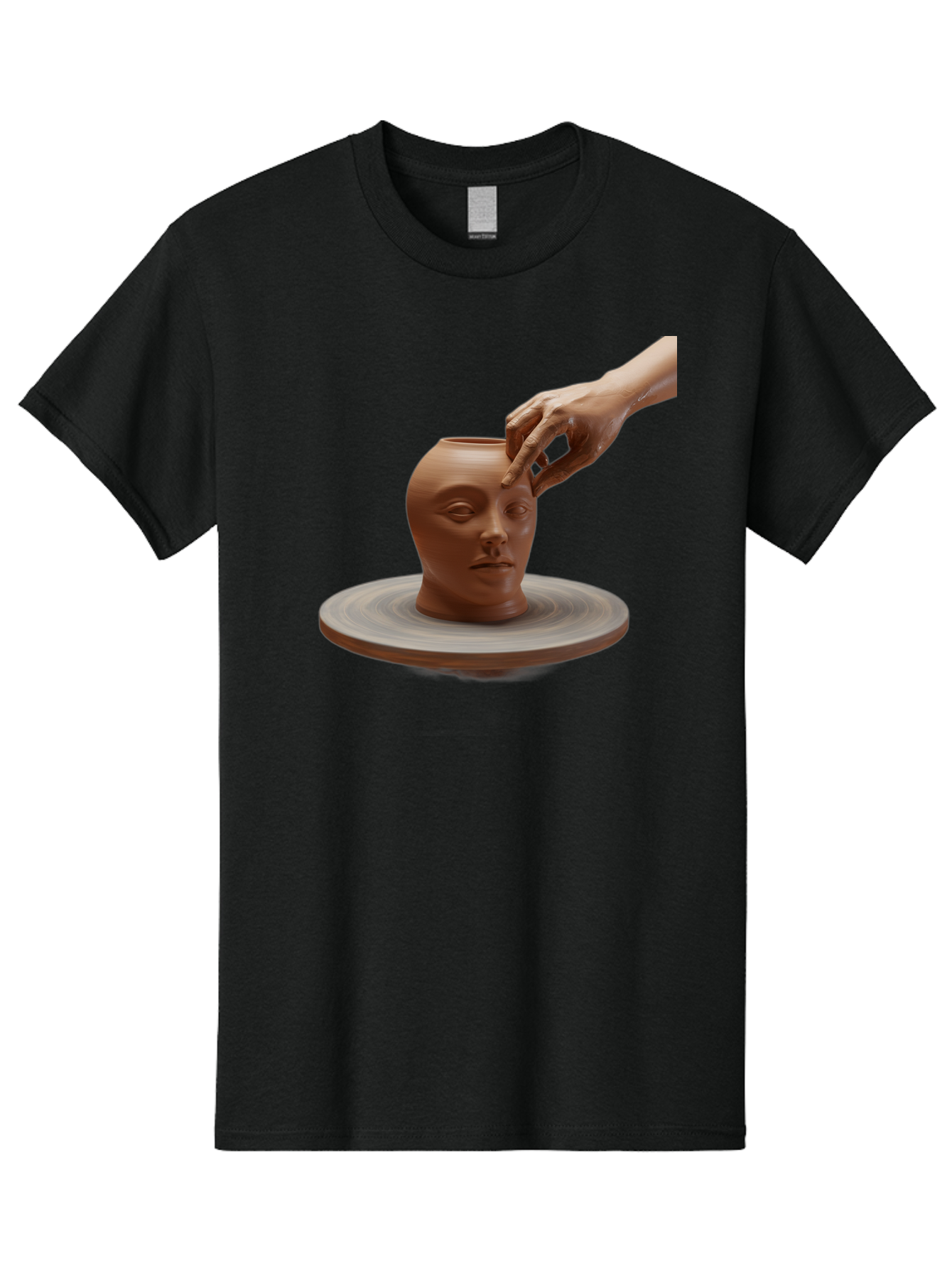 Clay-Head-Vessel Men'S Graphic Tee, 100% Cotton, Comfortable Casual Summer Wear, Machine Washable, Clay Head Vase, Pottery Wheel, Creative Process, Handmade, Artisanal Craft, Shaping Clay, Artistic Expression, Creative Art Baa323