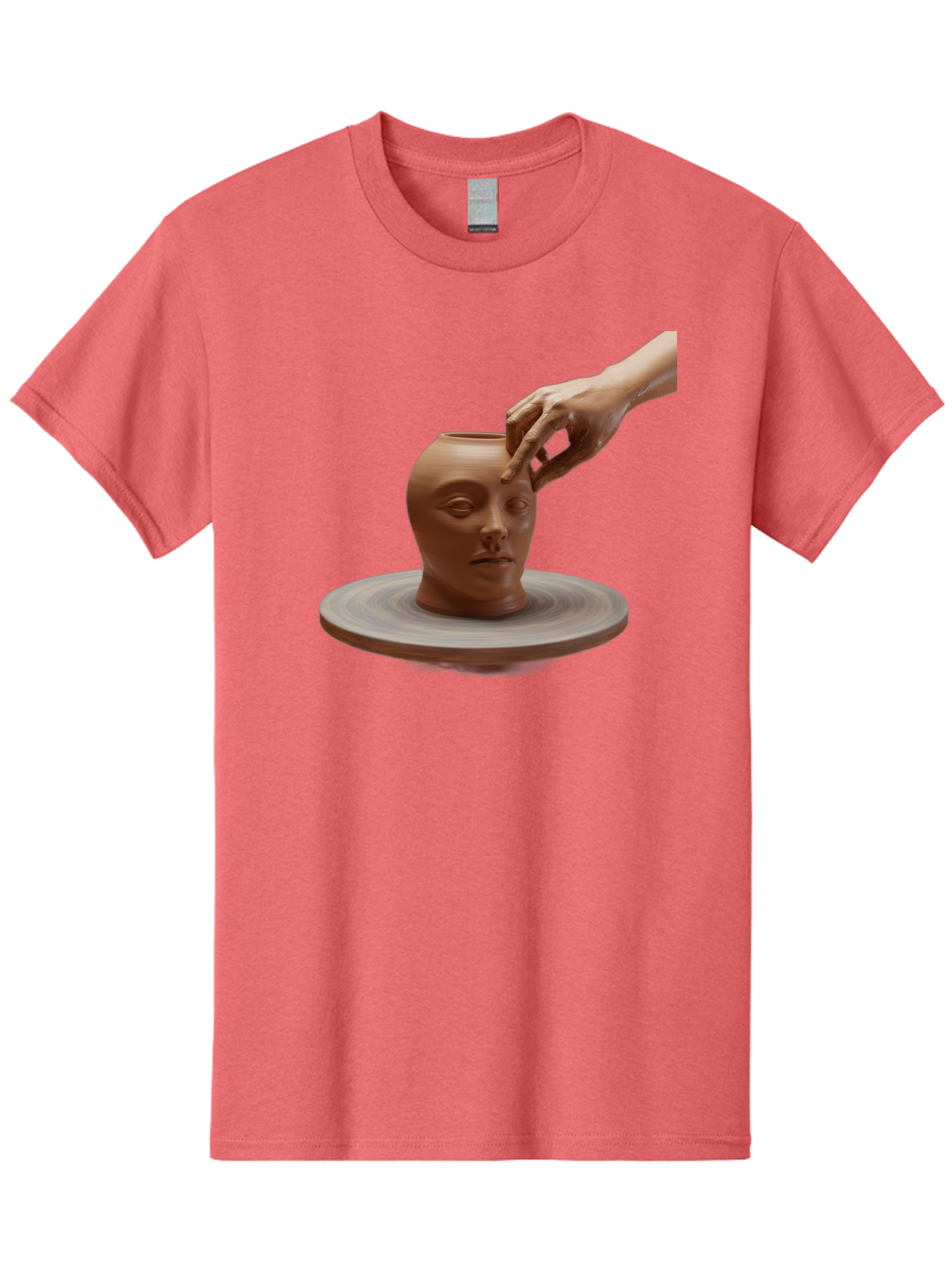 Clay-Head-Vessel Men'S Graphic Tee, 100% Cotton, Comfortable Casual Summer Wear, Machine Washable, Clay Head Vase, Pottery Wheel, Creative Process, Handmade, Artisanal Craft, Shaping Clay, Artistic Expression, Creative Art Baa323