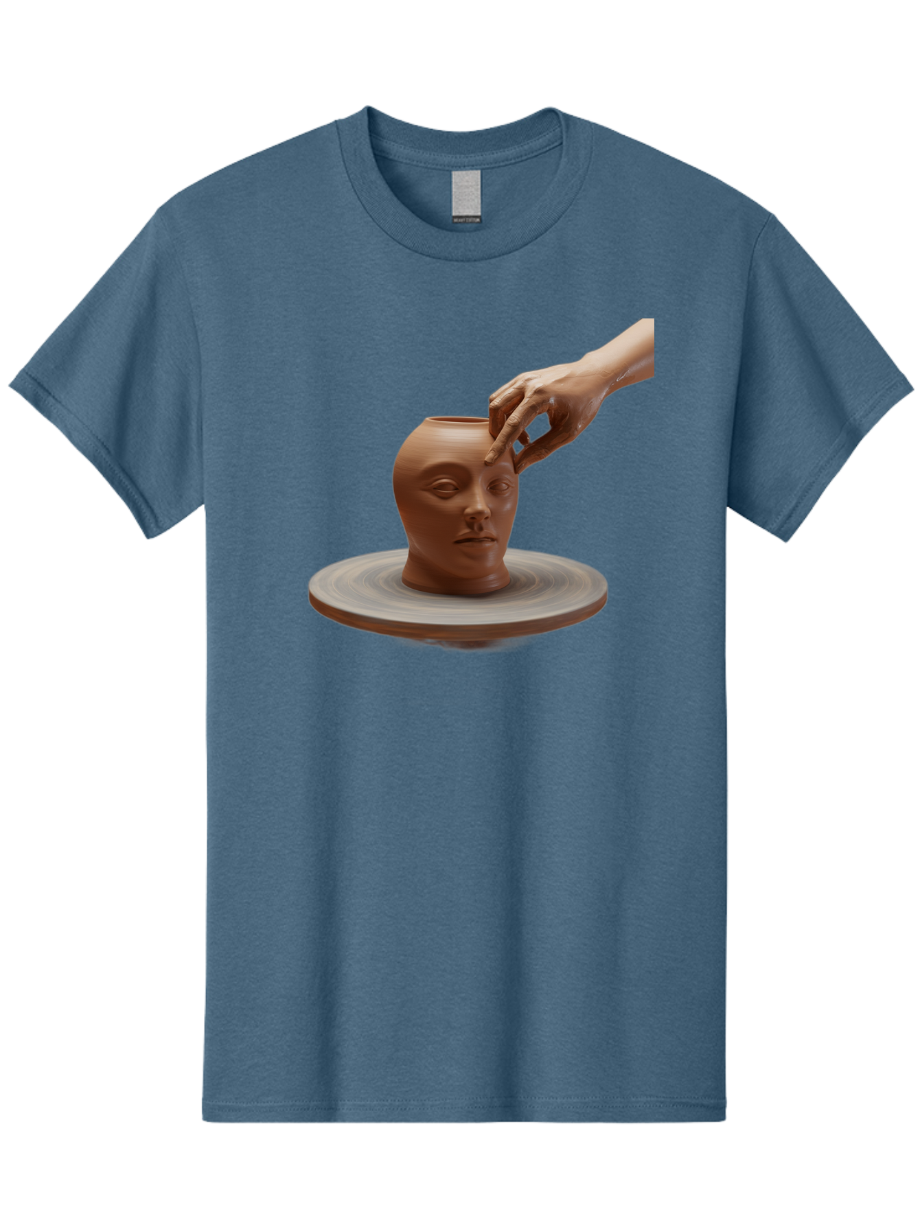 Clay-Head-Vessel Men'S Graphic Tee, 100% Cotton, Comfortable Casual Summer Wear, Machine Washable, Clay Head Vase, Pottery Wheel, Creative Process, Handmade, Artisanal Craft, Shaping Clay, Artistic Expression, Creative Art Baa323