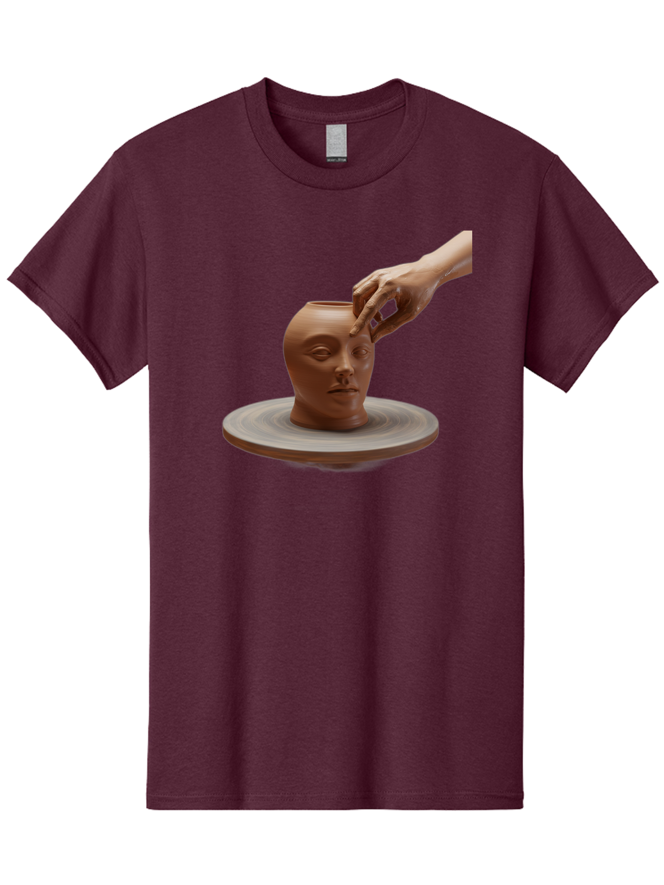 Clay-Head-Vessel Men'S Graphic Tee, 100% Cotton, Comfortable Casual Summer Wear, Machine Washable, Clay Head Vase, Pottery Wheel, Creative Process, Handmade, Artisanal Craft, Shaping Clay, Artistic Expression, Creative Art Baa323
