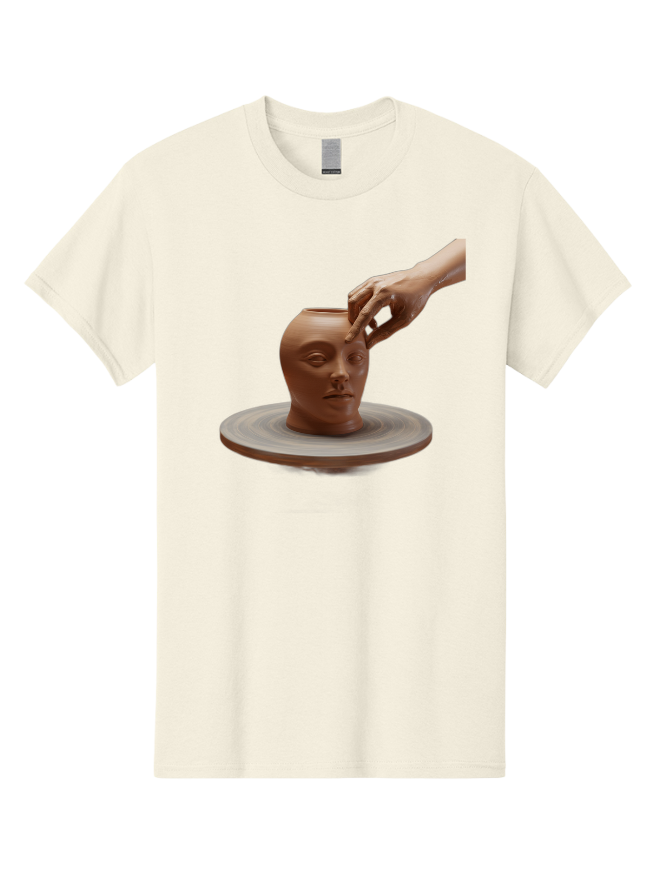 Clay-Head-Vessel Men'S Graphic Tee, 100% Cotton, Comfortable Casual Summer Wear, Machine Washable, Clay Head Vase, Pottery Wheel, Creative Process, Handmade, Artisanal Craft, Shaping Clay, Artistic Expression, Creative Art Baa323