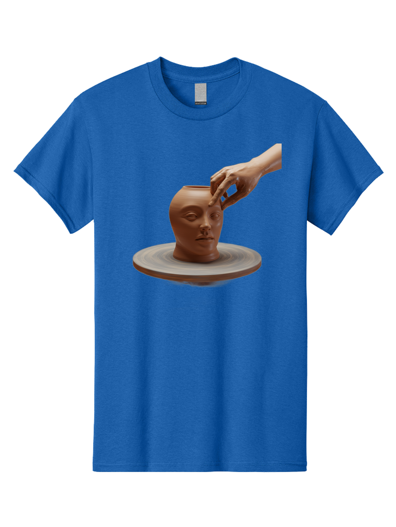 Clay-Head-Vessel Men'S Graphic Tee, 100% Cotton, Comfortable Casual Summer Wear, Machine Washable, Clay Head Vase, Pottery Wheel, Creative Process, Handmade, Artisanal Craft, Shaping Clay, Artistic Expression, Creative Art Baa323