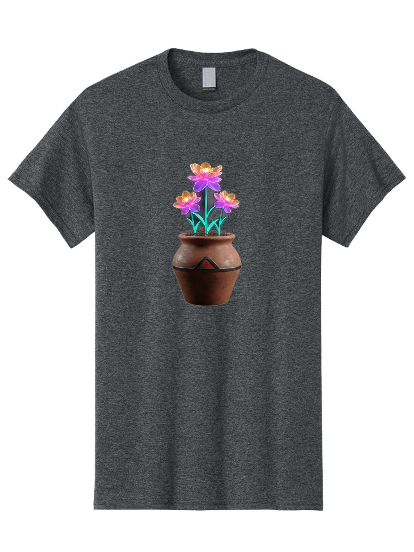 Clay-Pot-Flowers Men'S Graphic Tee, 100% Cotton, Comfortable Casual Summer Wear, Machine Washable, Colorful Flowers, Pink Petals, Orange Center, Clay Pot, Terracotta, Floral Arrangement, Vibrant Colors, Decorative Pot, Flower Bouquet Baa324