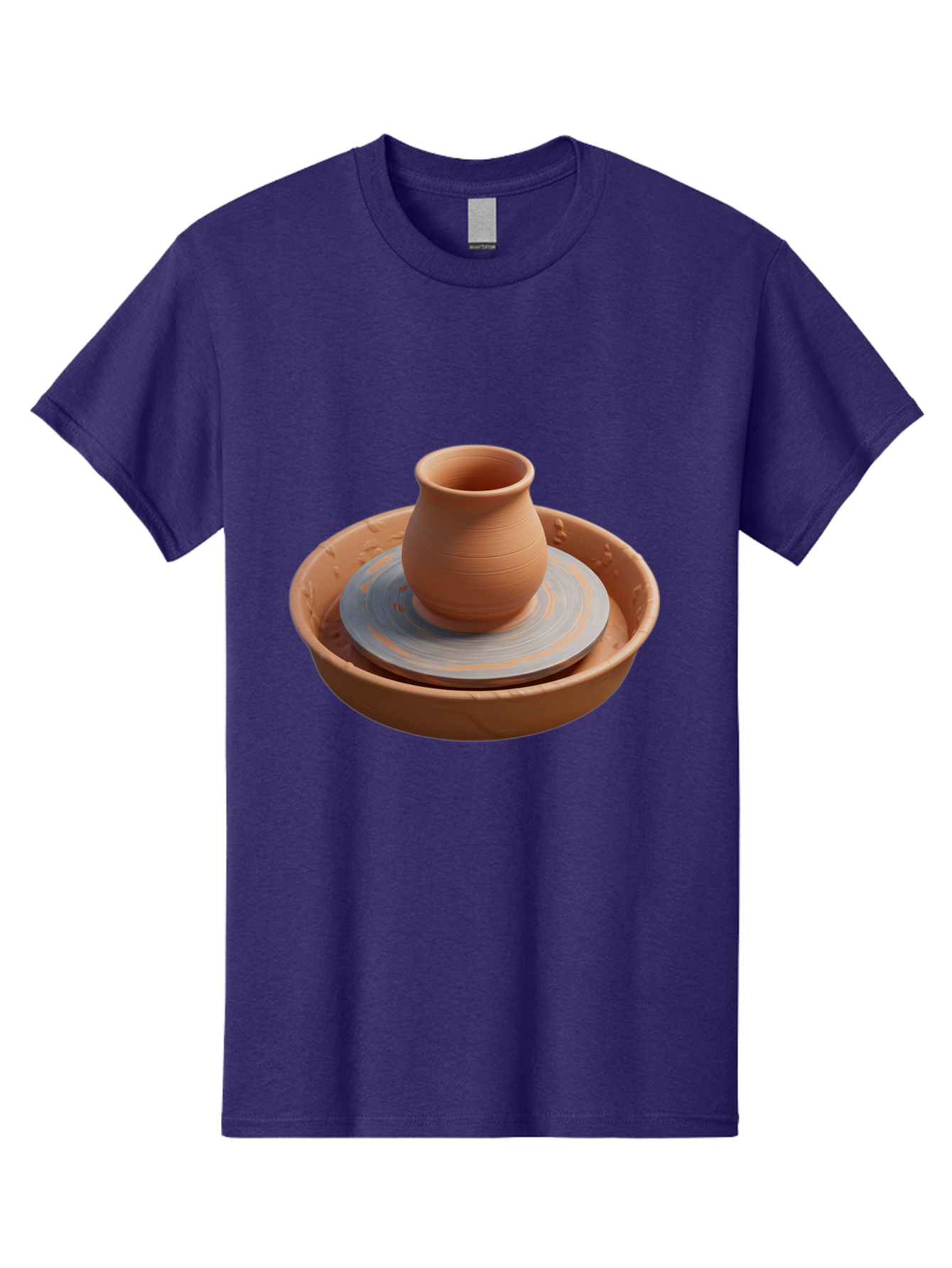 Clay-Pot-On-Pottery-Wheel Men'S Graphic Tee, 100% Cotton, Comfortable Casual Summer Wear, Machine Washable, Pottery Wheel, Clay Pot, Ceramics, Pottery Making, Handmade Crafts, Artisanal Pottery, Terracotta, Pottery Wheel Spinning Baa325