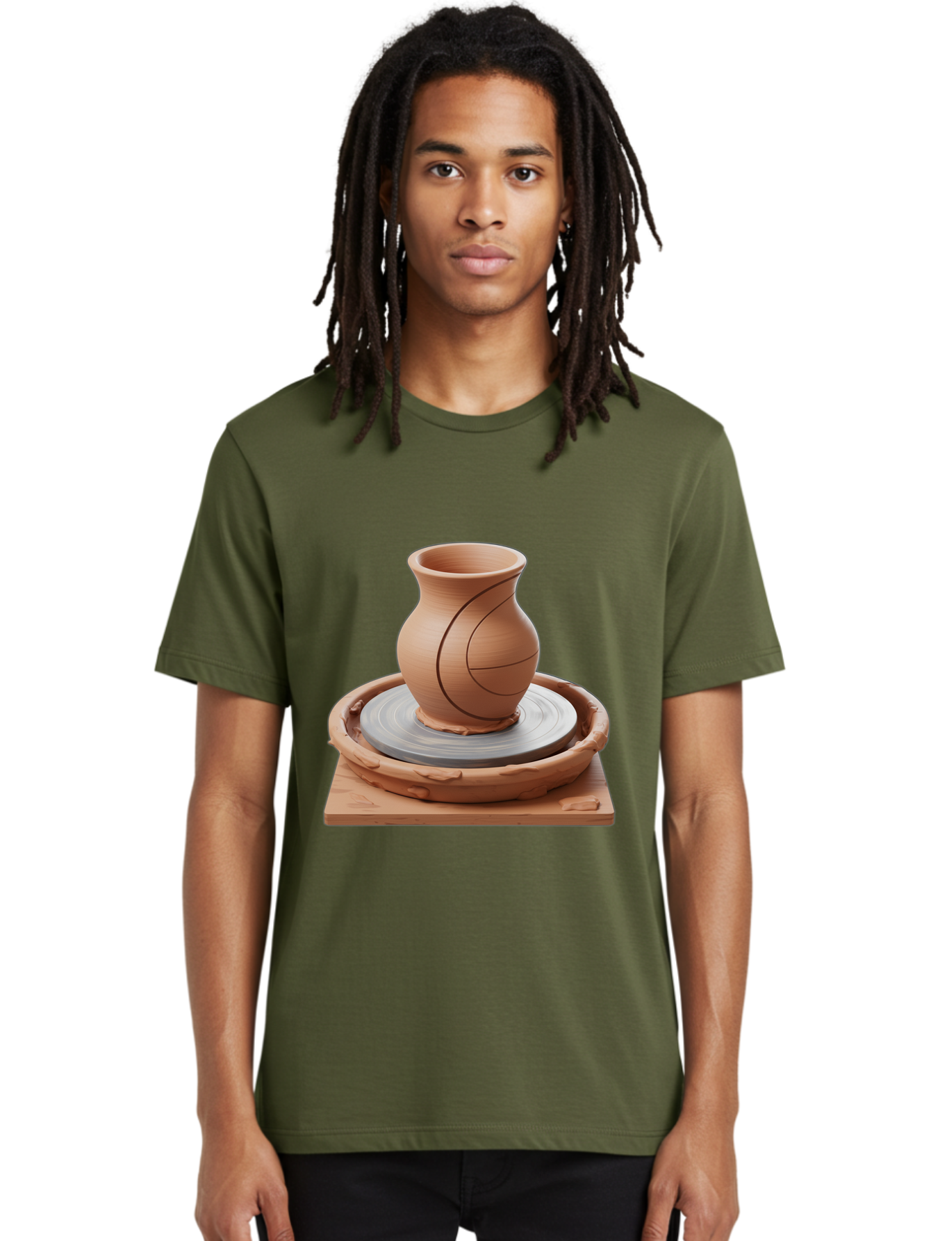 Clay-Pot Men'S Graphic Tee, 100% Cotton, Comfortable Casual Summer Wear, Machine Washable, Clay Vase, Pottery Wheel, Ceramics, Handmade, Artisanal, Craftsmanship, Creative Process, Art Studio, Handmade Pottery, Ceramic Art Baa326