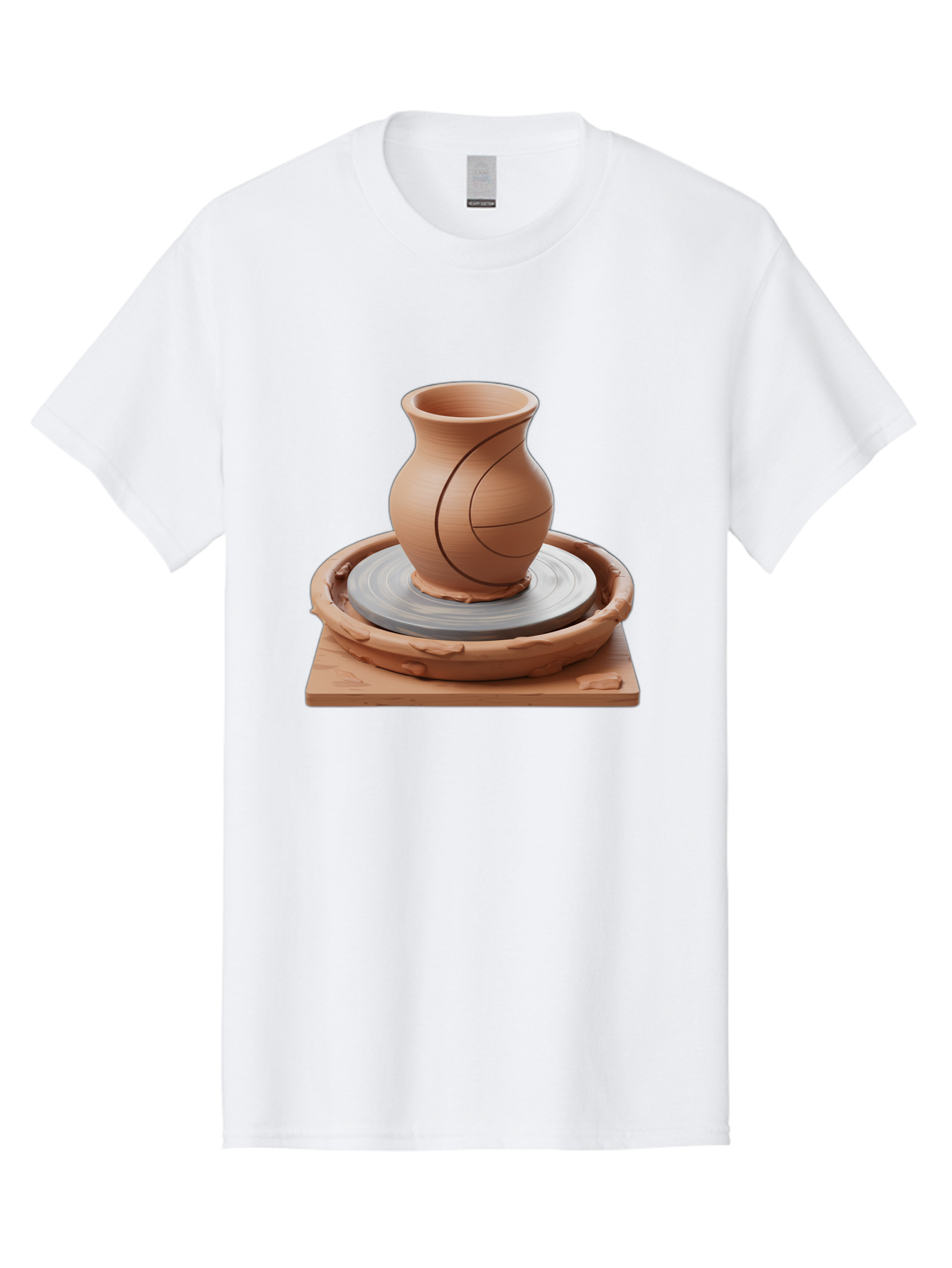 Clay-Pot Men'S Graphic Tee, 100% Cotton, Comfortable Casual Summer Wear, Machine Washable, Clay Vase, Pottery Wheel, Ceramics, Handmade, Artisanal, Craftsmanship, Creative Process, Art Studio, Handmade Pottery, Ceramic Art Baa326