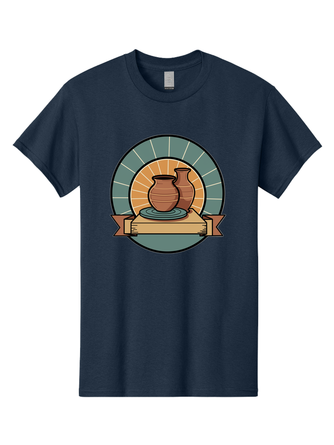 Clay-Pots-On-Pottery-Wheel Men'S Graphic Tee, 100% Cotton, Comfortable Casual Summer Wear, Machine Washable, Pottery Wheel, Clay Vases, Ceramics, Handmade Pottery, Artisanal Crafts, Pottery Art, Potter'S Wheel, Clay Pots, Decorative Vases, Baa328