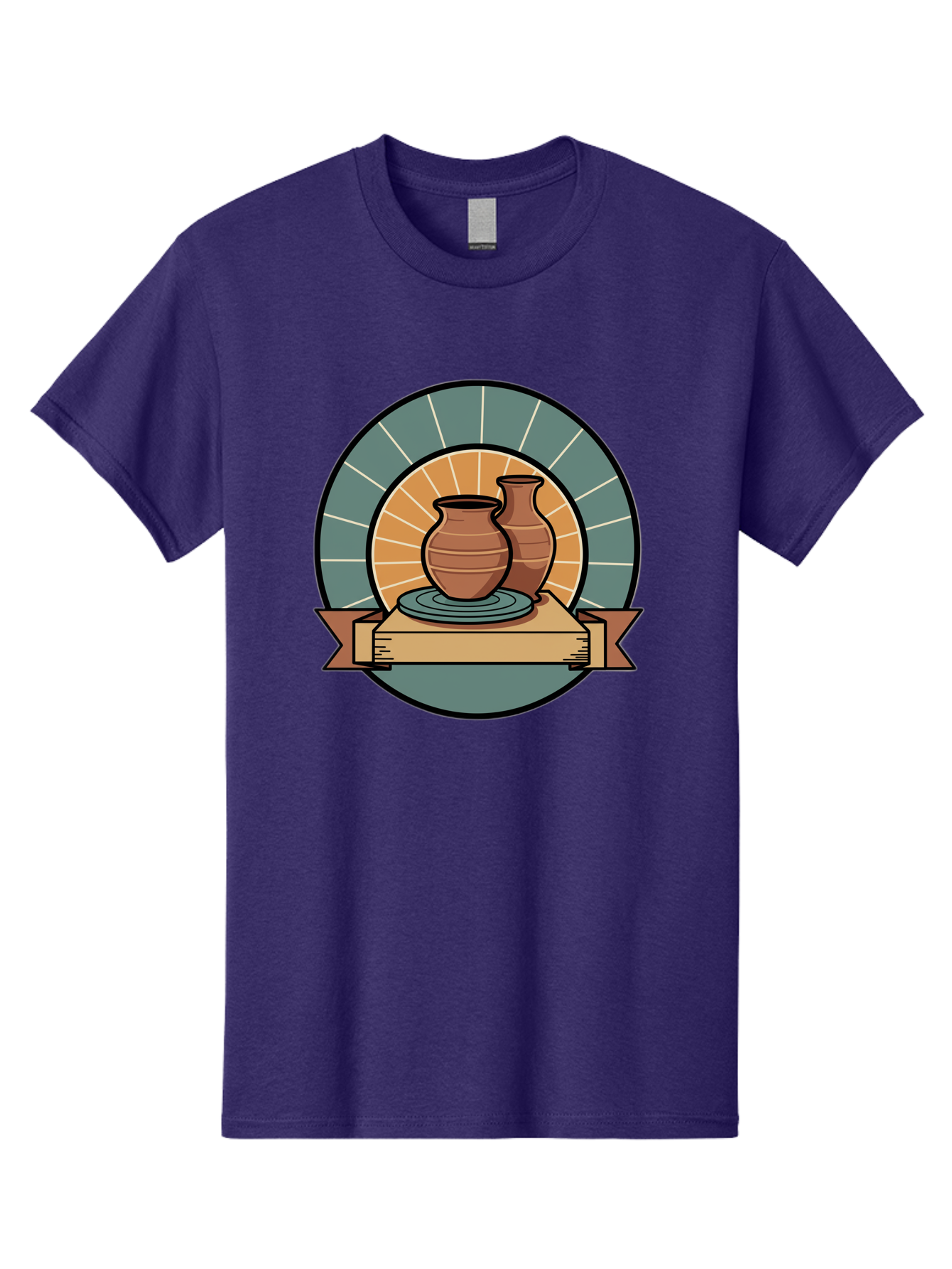 Clay-Pots-On-Pottery-Wheel Men'S Graphic Tee, 100% Cotton, Comfortable Casual Summer Wear, Machine Washable, Pottery Wheel, Clay Vases, Ceramics, Handmade Pottery, Artisanal Crafts, Pottery Art, Potter'S Wheel, Clay Pots, Decorative Vases, Baa328
