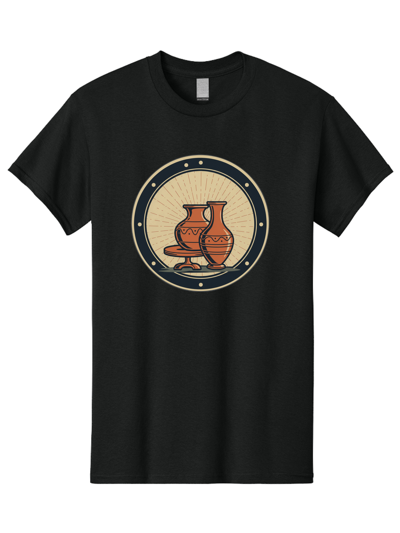 Clay-Pots Men'S Graphic Tee, 100% Cotton, Comfortable Casual Summer Wear, Machine Washable, Clay Pots, Ancient Pottery, Vintage Ceramics, Decorative Vases, Earthy Tones, Traditional Craftsmanship, Cultural Heritage, Artistic Expression, Baa329