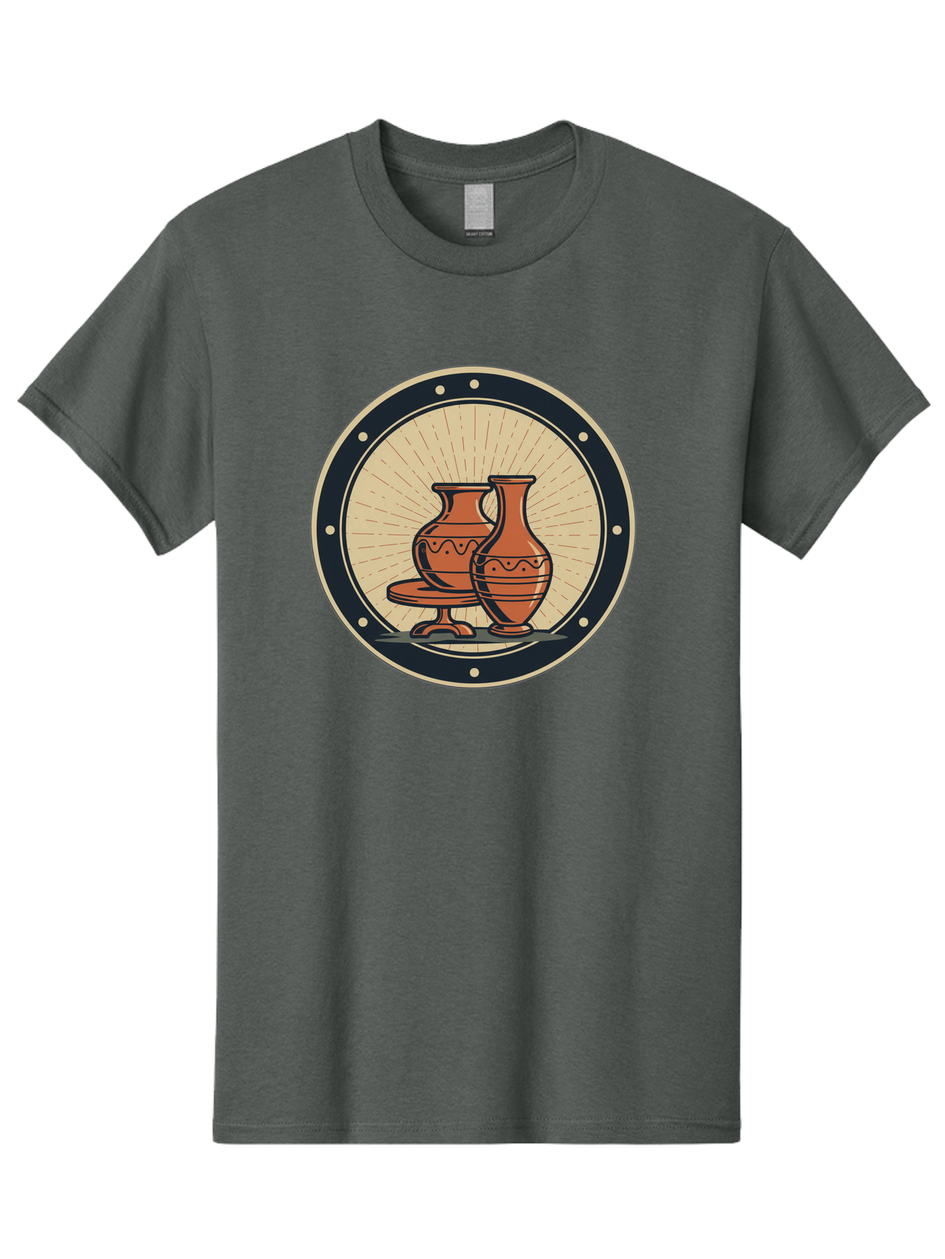 Clay-Pots Men'S Graphic Tee, 100% Cotton, Comfortable Casual Summer Wear, Machine Washable, Clay Pots, Ancient Pottery, Vintage Ceramics, Decorative Vases, Earthy Tones, Traditional Craftsmanship, Cultural Heritage, Artistic Expression, Baa329