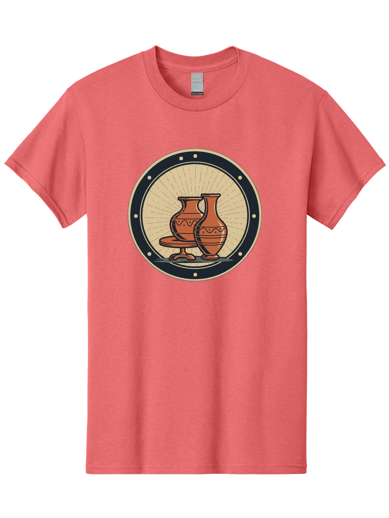 Clay-Pots Men'S Graphic Tee, 100% Cotton, Comfortable Casual Summer Wear, Machine Washable, Clay Pots, Ancient Pottery, Vintage Ceramics, Decorative Vases, Earthy Tones, Traditional Craftsmanship, Cultural Heritage, Artistic Expression, Baa329