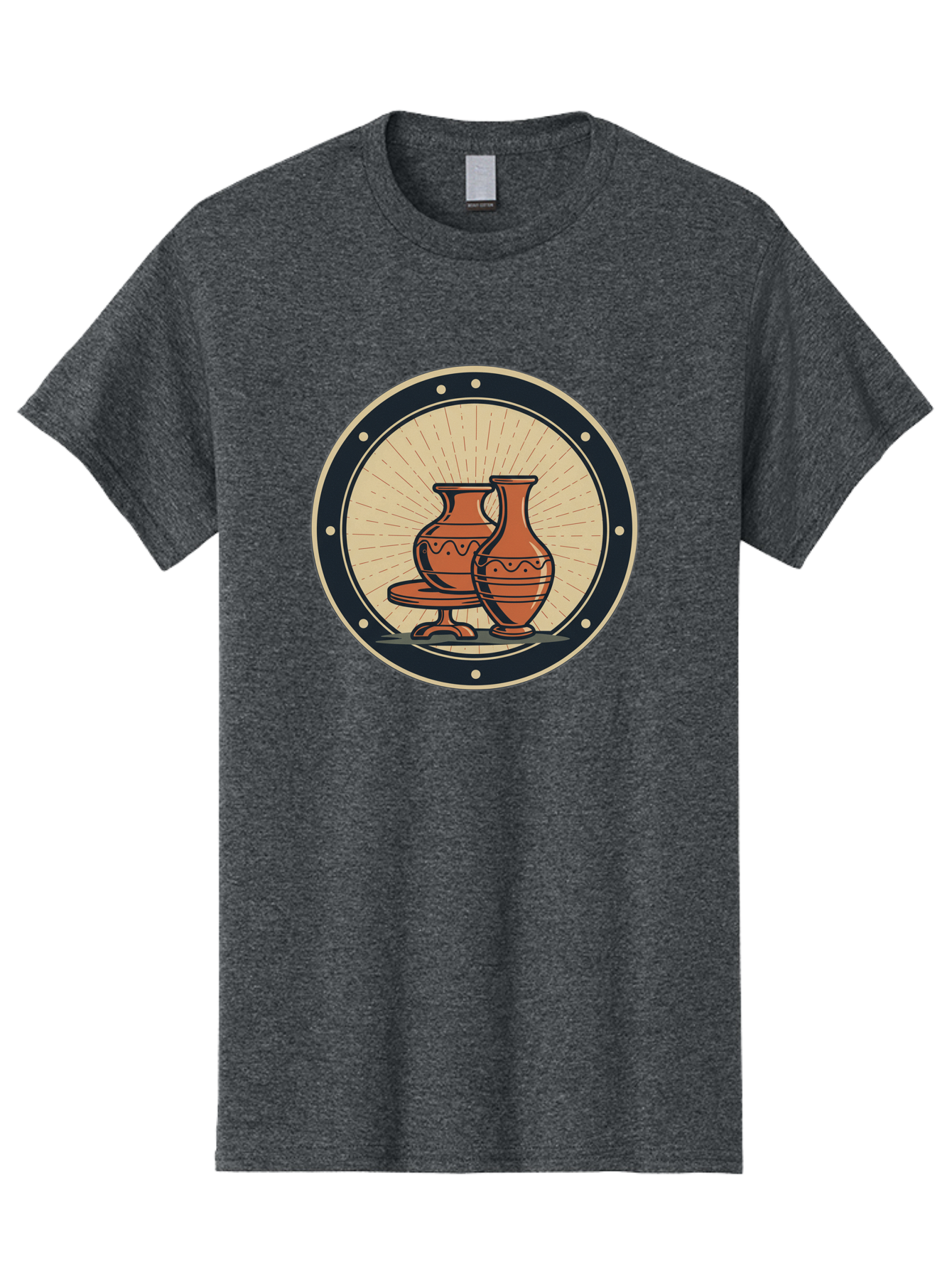 Clay-Pots Men'S Graphic Tee, 100% Cotton, Comfortable Casual Summer Wear, Machine Washable, Clay Pots, Ancient Pottery, Vintage Ceramics, Decorative Vases, Earthy Tones, Traditional Craftsmanship, Cultural Heritage, Artistic Expression, Baa329