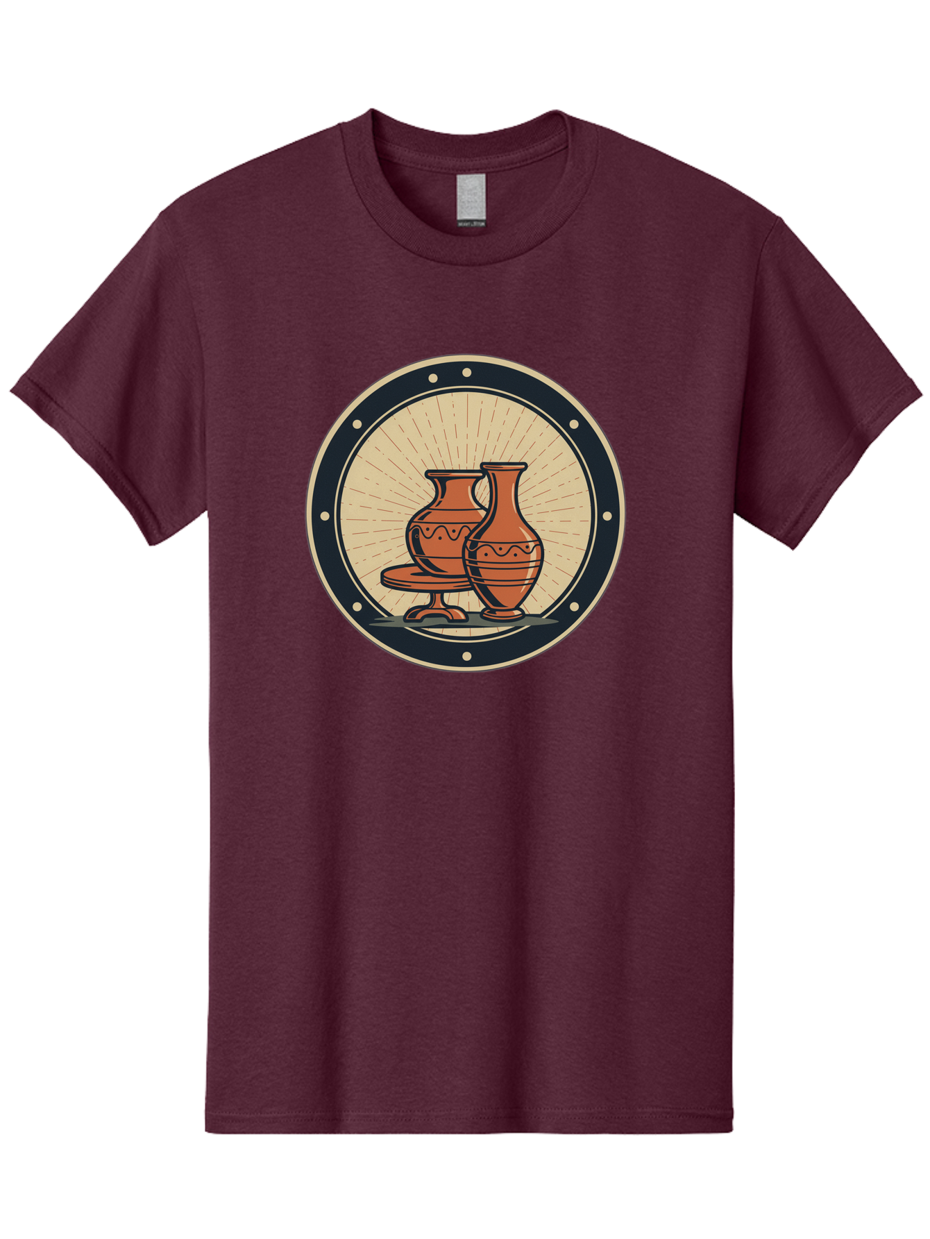 Clay-Pots Men'S Graphic Tee, 100% Cotton, Comfortable Casual Summer Wear, Machine Washable, Clay Pots, Ancient Pottery, Vintage Ceramics, Decorative Vases, Earthy Tones, Traditional Craftsmanship, Cultural Heritage, Artistic Expression, Baa329