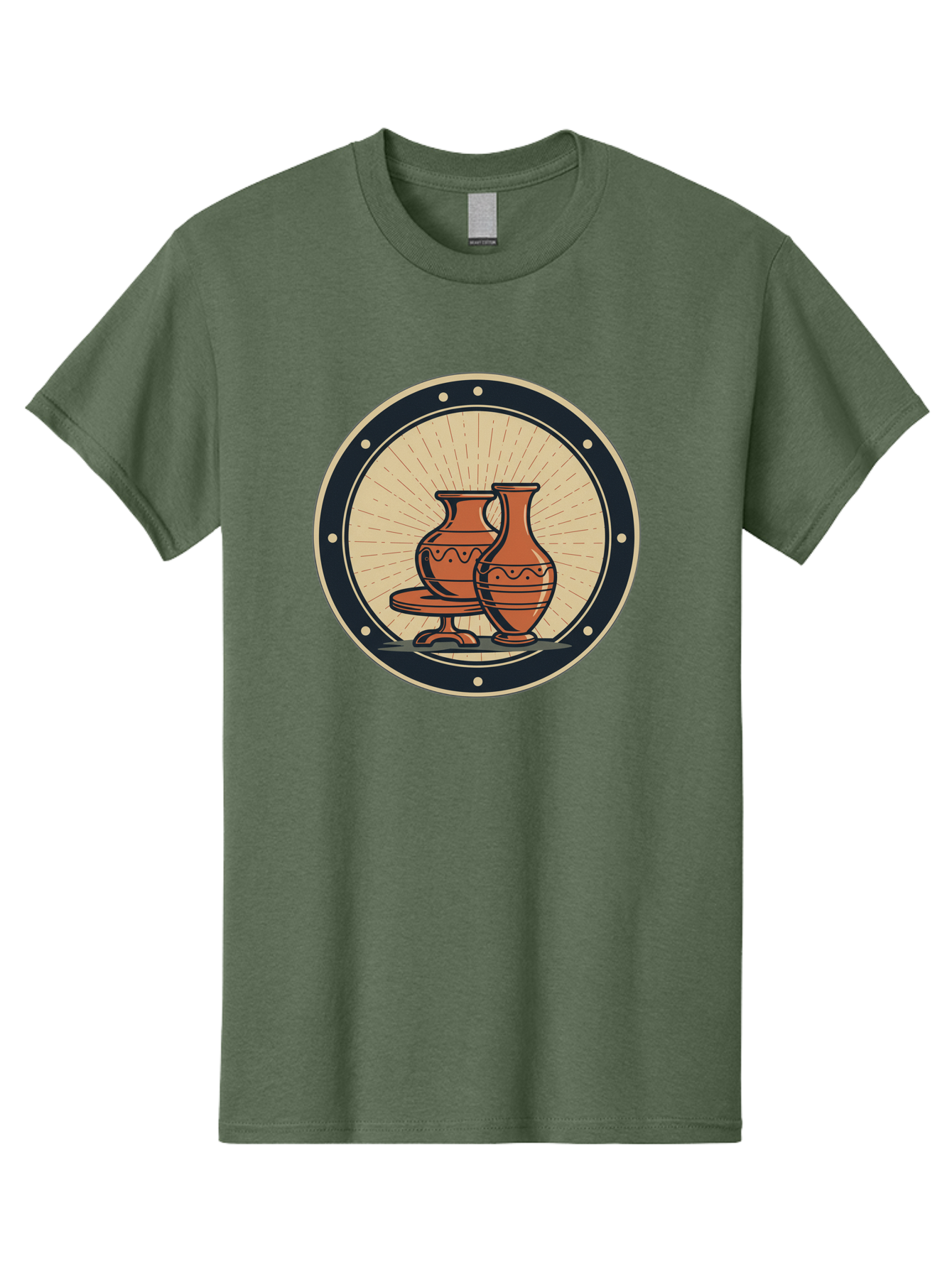 Clay-Pots Men'S Graphic Tee, 100% Cotton, Comfortable Casual Summer Wear, Machine Washable, Clay Pots, Ancient Pottery, Vintage Ceramics, Decorative Vases, Earthy Tones, Traditional Craftsmanship, Cultural Heritage, Artistic Expression, Baa329