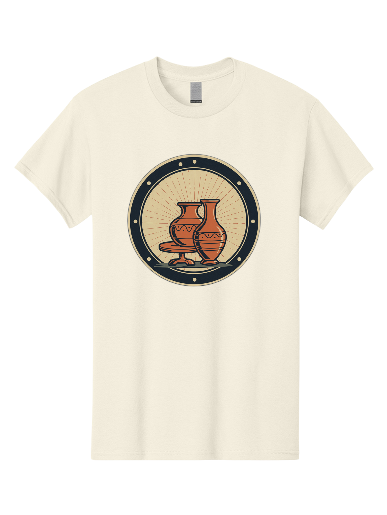 Clay-Pots Men'S Graphic Tee, 100% Cotton, Comfortable Casual Summer Wear, Machine Washable, Clay Pots, Ancient Pottery, Vintage Ceramics, Decorative Vases, Earthy Tones, Traditional Craftsmanship, Cultural Heritage, Artistic Expression, Baa329