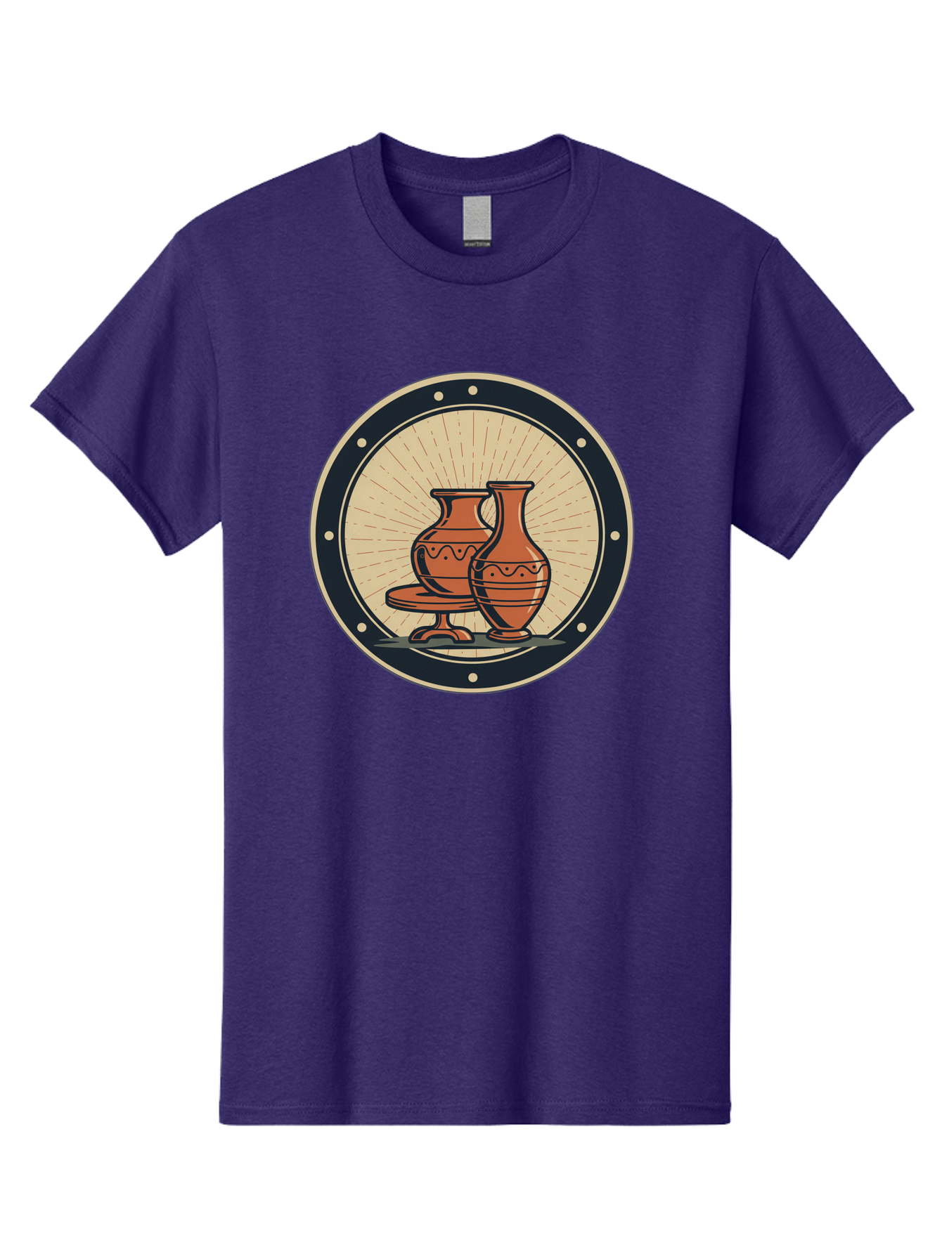 Clay-Pots Men'S Graphic Tee, 100% Cotton, Comfortable Casual Summer Wear, Machine Washable, Clay Pots, Ancient Pottery, Vintage Ceramics, Decorative Vases, Earthy Tones, Traditional Craftsmanship, Cultural Heritage, Artistic Expression, Baa329