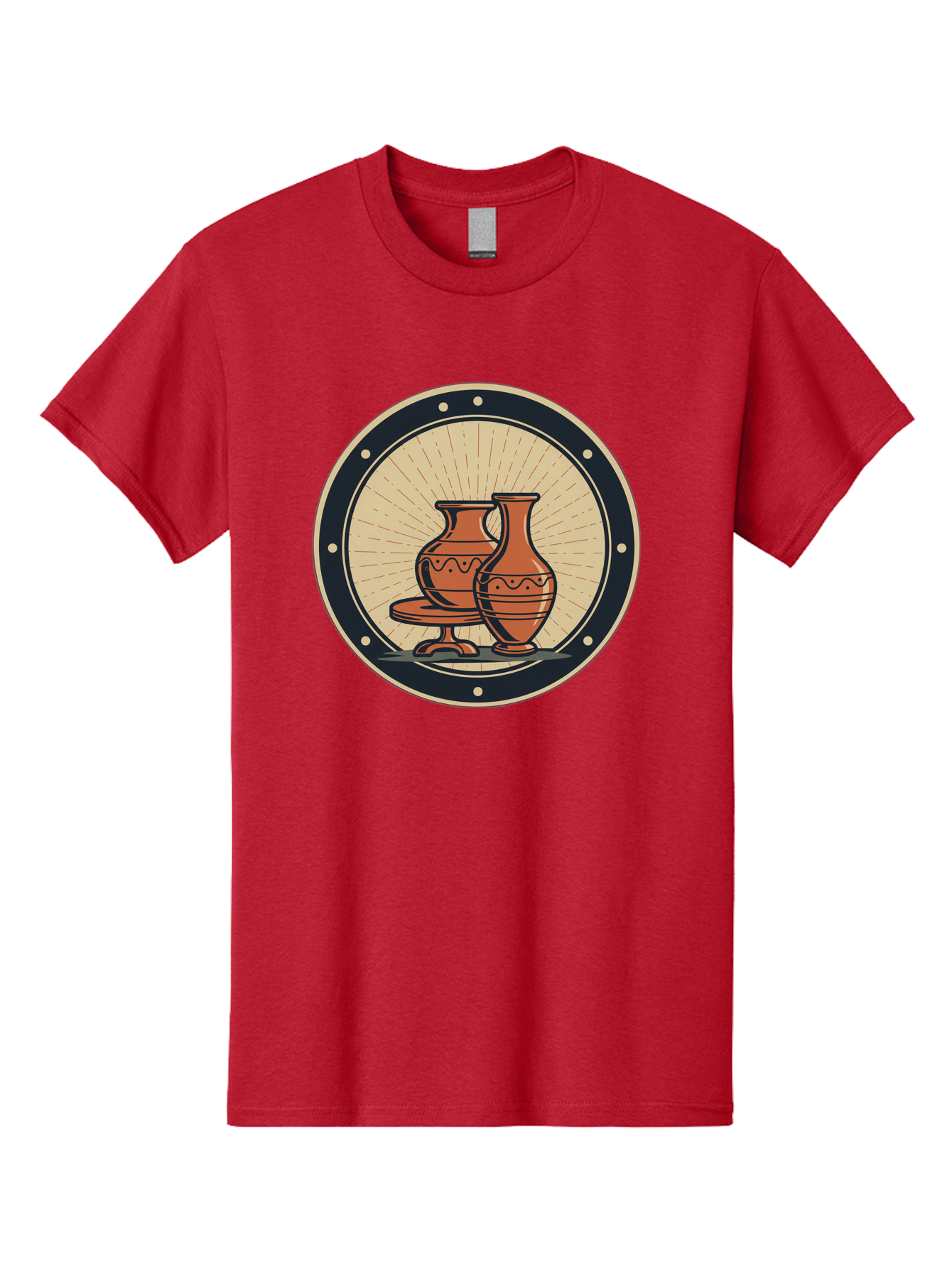 Clay-Pots Men'S Graphic Tee, 100% Cotton, Comfortable Casual Summer Wear, Machine Washable, Clay Pots, Ancient Pottery, Vintage Ceramics, Decorative Vases, Earthy Tones, Traditional Craftsmanship, Cultural Heritage, Artistic Expression, Baa329