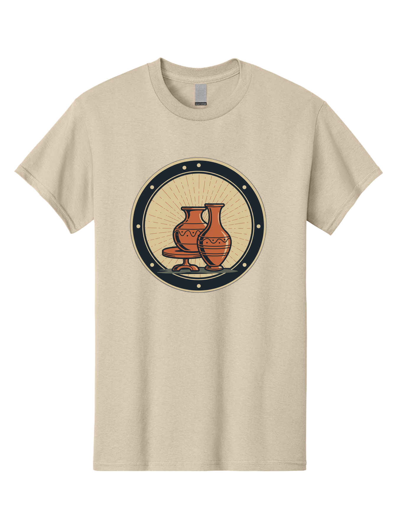 Clay-Pots Men'S Graphic Tee, 100% Cotton, Comfortable Casual Summer Wear, Machine Washable, Clay Pots, Ancient Pottery, Vintage Ceramics, Decorative Vases, Earthy Tones, Traditional Craftsmanship, Cultural Heritage, Artistic Expression, Baa329
