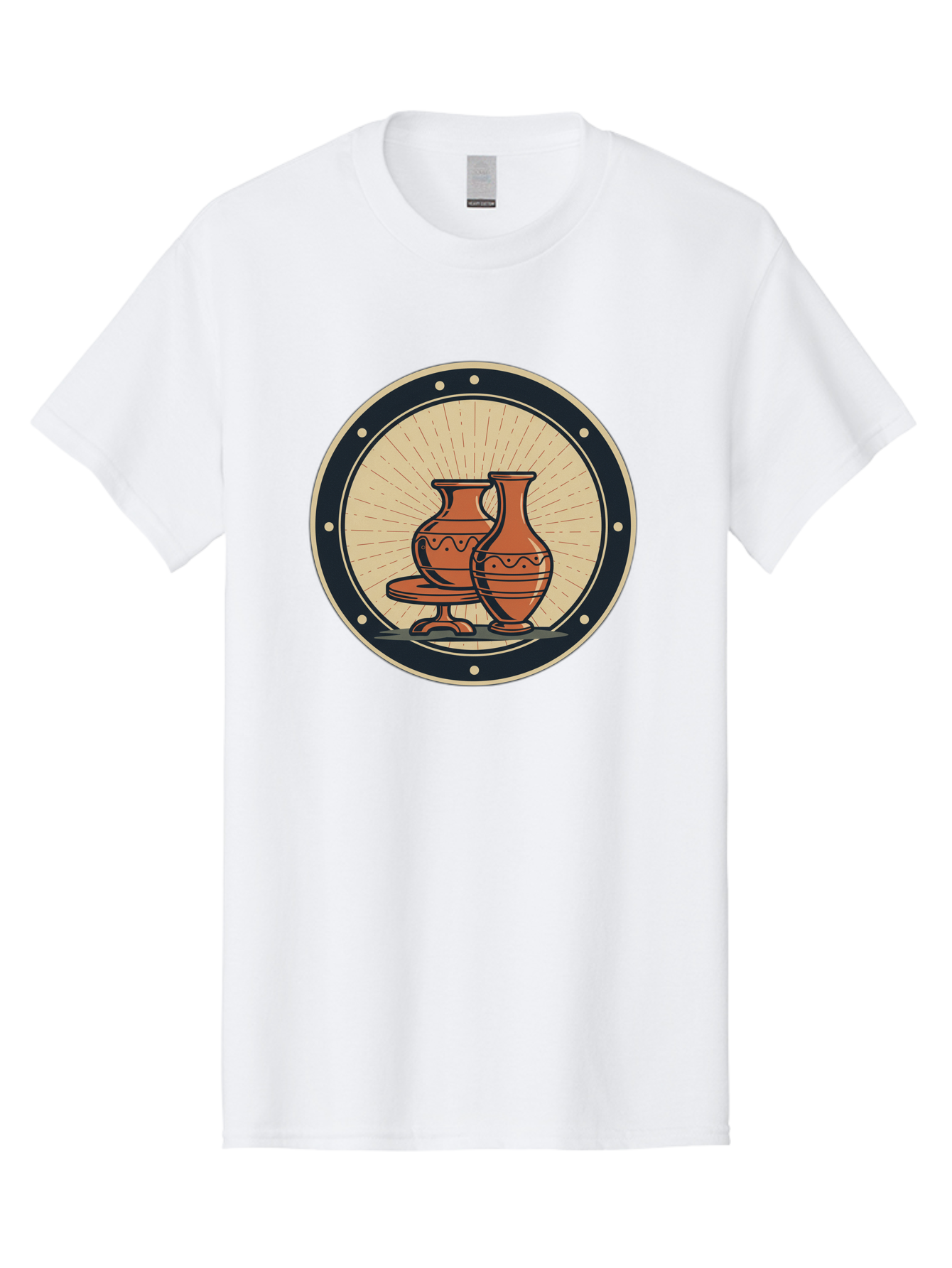 Clay-Pots Men'S Graphic Tee, 100% Cotton, Comfortable Casual Summer Wear, Machine Washable, Clay Pots, Ancient Pottery, Vintage Ceramics, Decorative Vases, Earthy Tones, Traditional Craftsmanship, Cultural Heritage, Artistic Expression, Baa329
