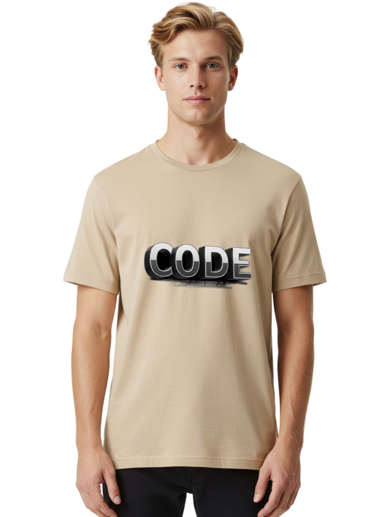 Code Men'S Graphic Tee, 100% Cotton, Comfortable Casual Summer Wear, Machine Washable, Programming Language, Coding, Software Development, Tech Industry, Digital Text, Metallic Letters, Programming Concept, Coding Skills Baa333
