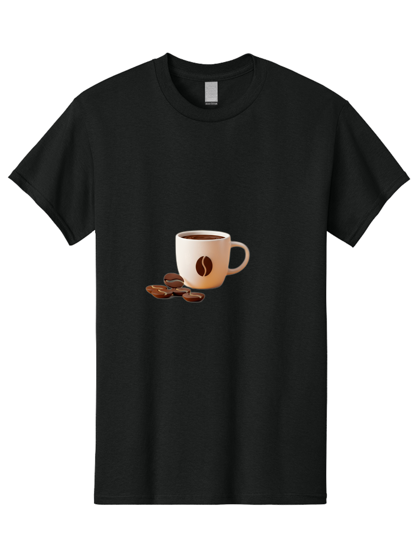 Coffee-Bean-Mug Men'S Graphic Tee, 100% Cotton, Comfortable Casual Summer Wear, Machine Washable, Coffee Mug, Coffee Beans, Dark Brown Coffee, Morning Coffee, Coffee Break, Coffee Time, Coffee Symbol, Coffee Design Baa335