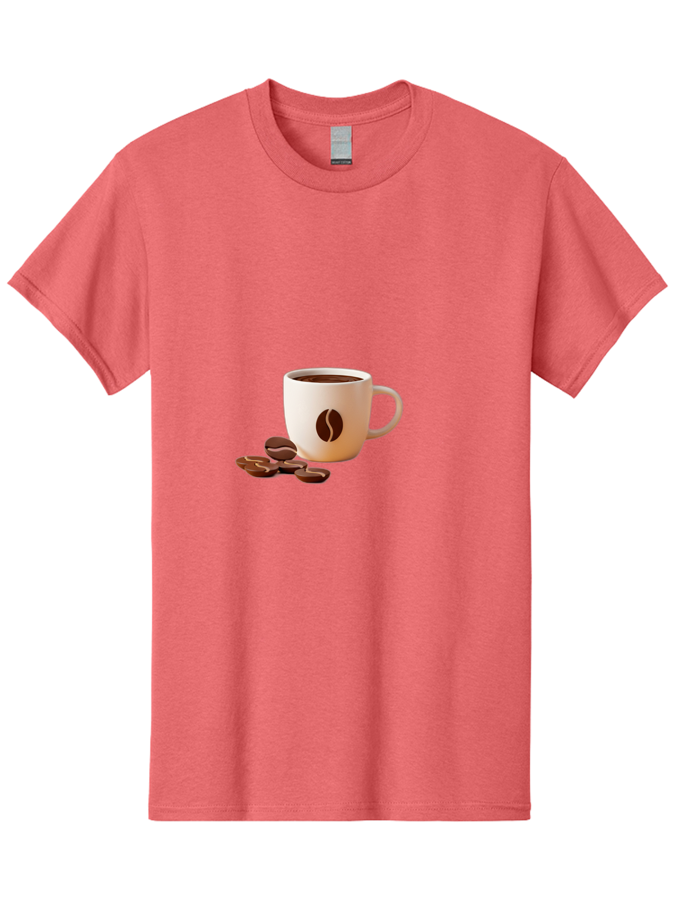 Coffee-Bean-Mug Men'S Graphic Tee, 100% Cotton, Comfortable Casual Summer Wear, Machine Washable, Coffee Mug, Coffee Beans, Dark Brown Coffee, Morning Coffee, Coffee Break, Coffee Time, Coffee Symbol, Coffee Design Baa335