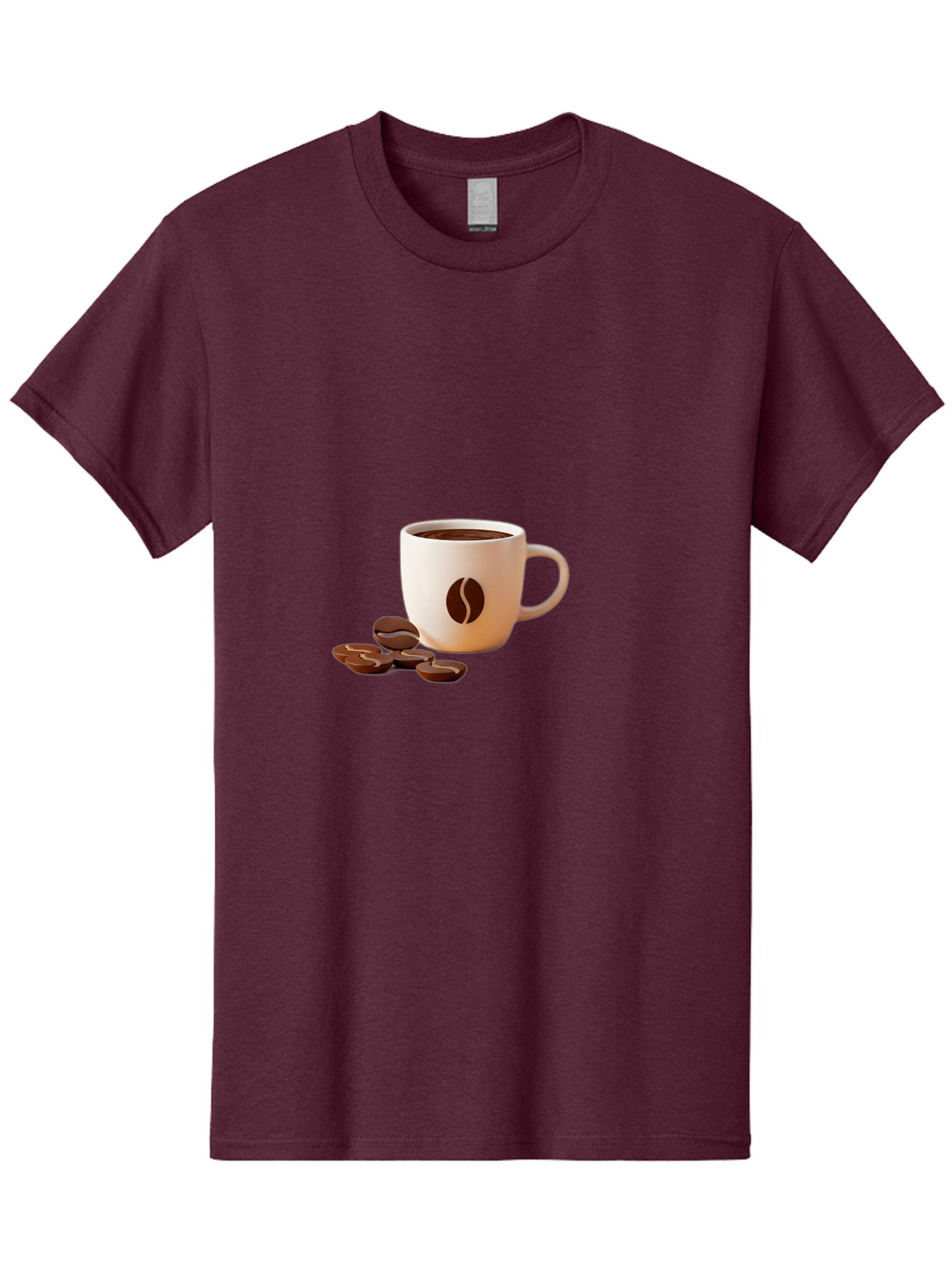 Coffee-Bean-Mug Men'S Graphic Tee, 100% Cotton, Comfortable Casual Summer Wear, Machine Washable, Coffee Mug, Coffee Beans, Dark Brown Coffee, Morning Coffee, Coffee Break, Coffee Time, Coffee Symbol, Coffee Design Baa335