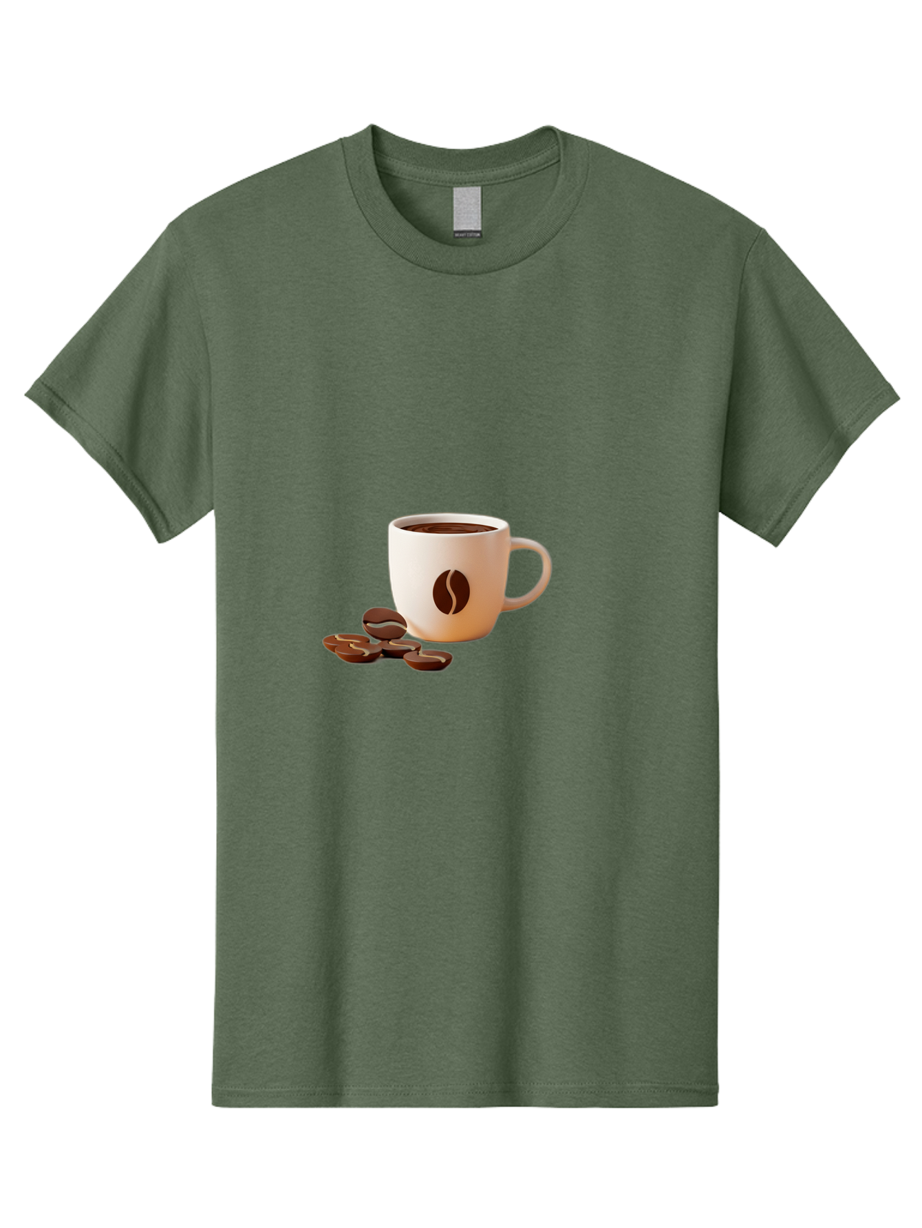 Coffee-Bean-Mug Men'S Graphic Tee, 100% Cotton, Comfortable Casual Summer Wear, Machine Washable, Coffee Mug, Coffee Beans, Dark Brown Coffee, Morning Coffee, Coffee Break, Coffee Time, Coffee Symbol, Coffee Design Baa335