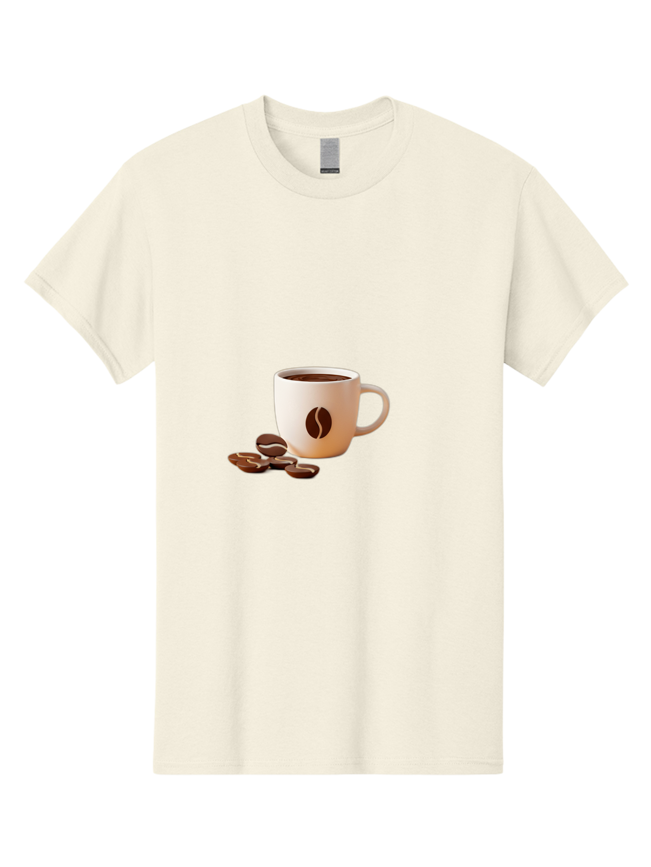 Coffee-Bean-Mug Men'S Graphic Tee, 100% Cotton, Comfortable Casual Summer Wear, Machine Washable, Coffee Mug, Coffee Beans, Dark Brown Coffee, Morning Coffee, Coffee Break, Coffee Time, Coffee Symbol, Coffee Design Baa335