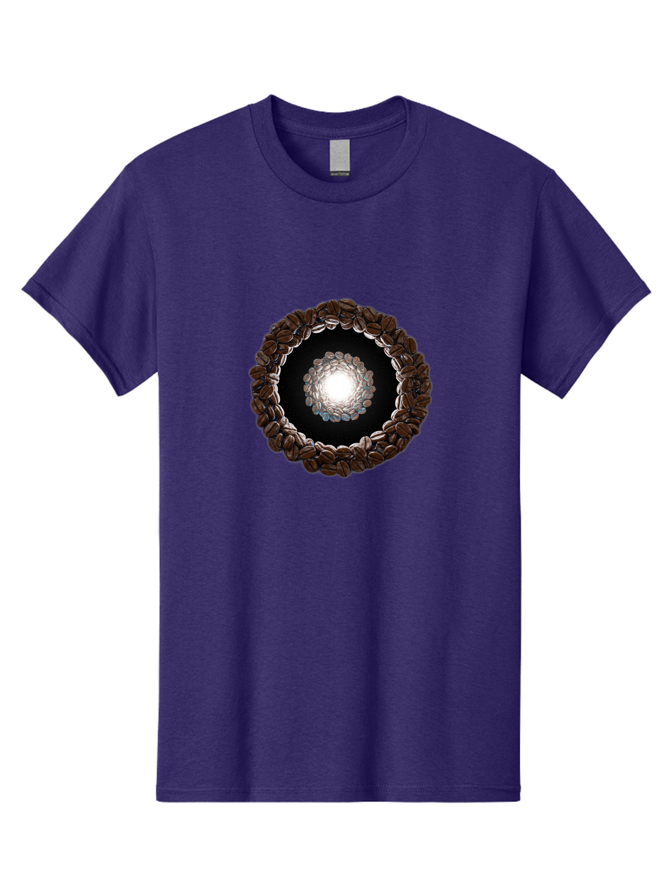 Coffee-Beans-Circle Men'S Graphic Tee, 100% Cotton, Comfortable Casual Summer Wear, Machine Washable, Circle Of Coffee Beans, Coffee Bean Wreath, Gourmet Coffee, Coffee Lover, Coffee Culture, Coffee Art, Bean Arrangement, Symmetrical Design, Baa337