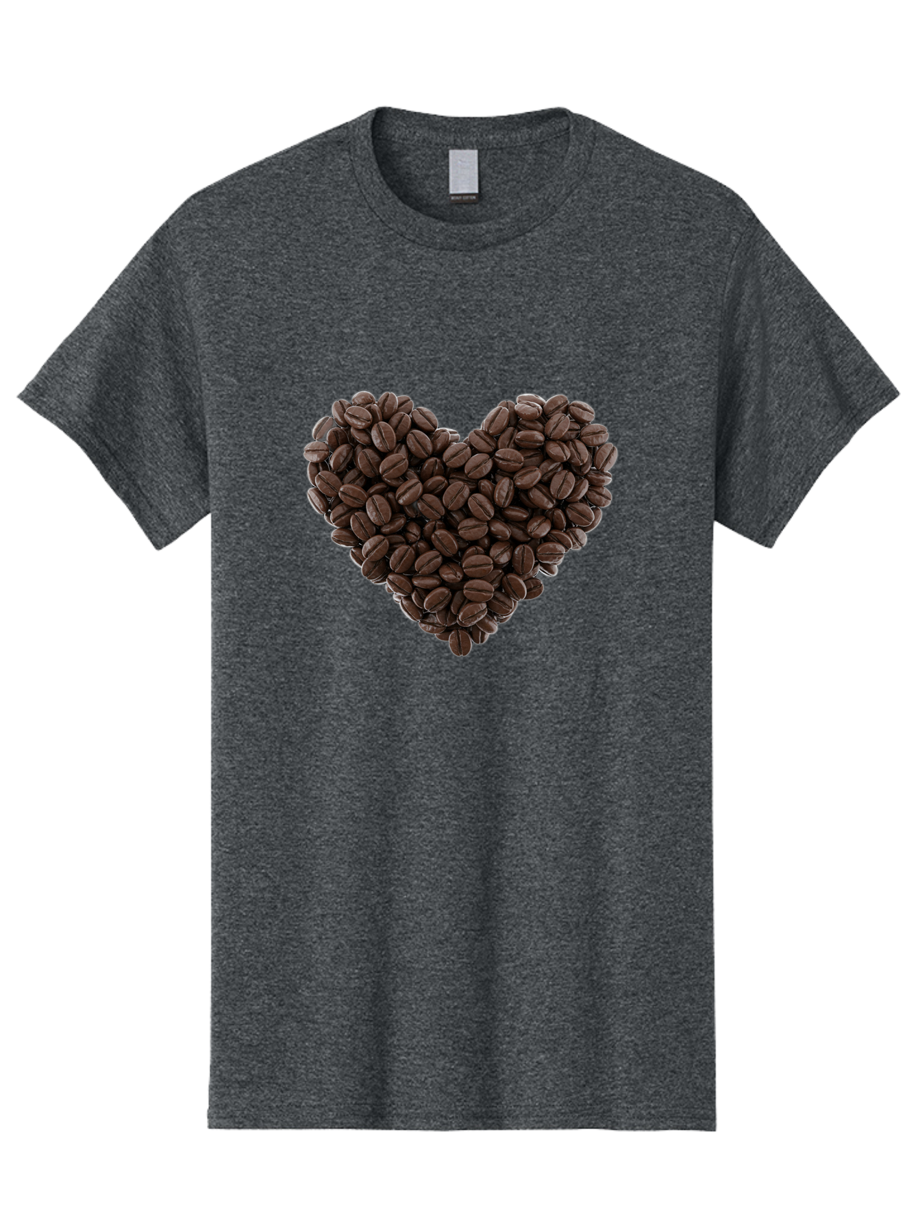 Coffee-Beans-Heart Men'S Graphic Tee, 100% Cotton, Comfortable Casual Summer Wear, Machine Washable, Coffee Beans, Heart Shape, Roasted Coffee, Coffee Lovers, Coffee Obsession, Rich Aroma, Dark Brown Color, Creative Design, Unique Art Baa339