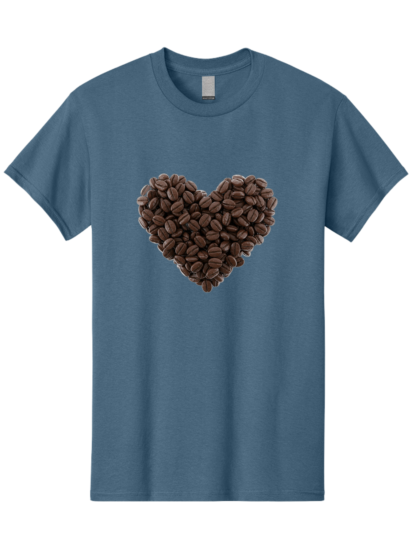 Coffee-Beans-Heart Men'S Graphic Tee, 100% Cotton, Comfortable Casual Summer Wear, Machine Washable, Coffee Beans, Heart Shape, Roasted Coffee, Coffee Lovers, Coffee Obsession, Rich Aroma, Dark Brown Color, Creative Design, Unique Art Baa339