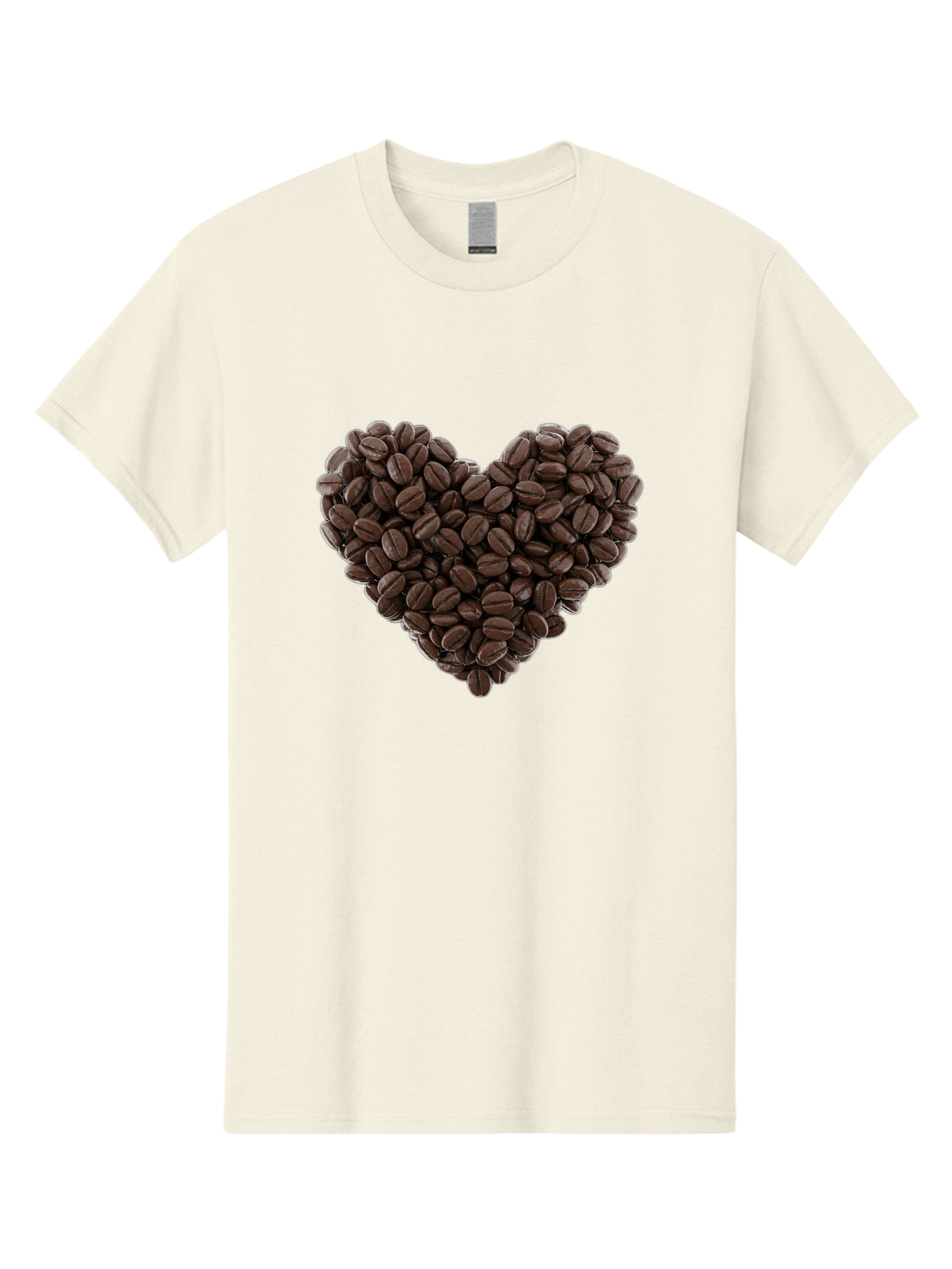 Coffee-Beans-Heart Men'S Graphic Tee, 100% Cotton, Comfortable Casual Summer Wear, Machine Washable, Coffee Beans, Heart Shape, Roasted Coffee, Coffee Lovers, Coffee Obsession, Rich Aroma, Dark Brown Color, Creative Design, Unique Art Baa339