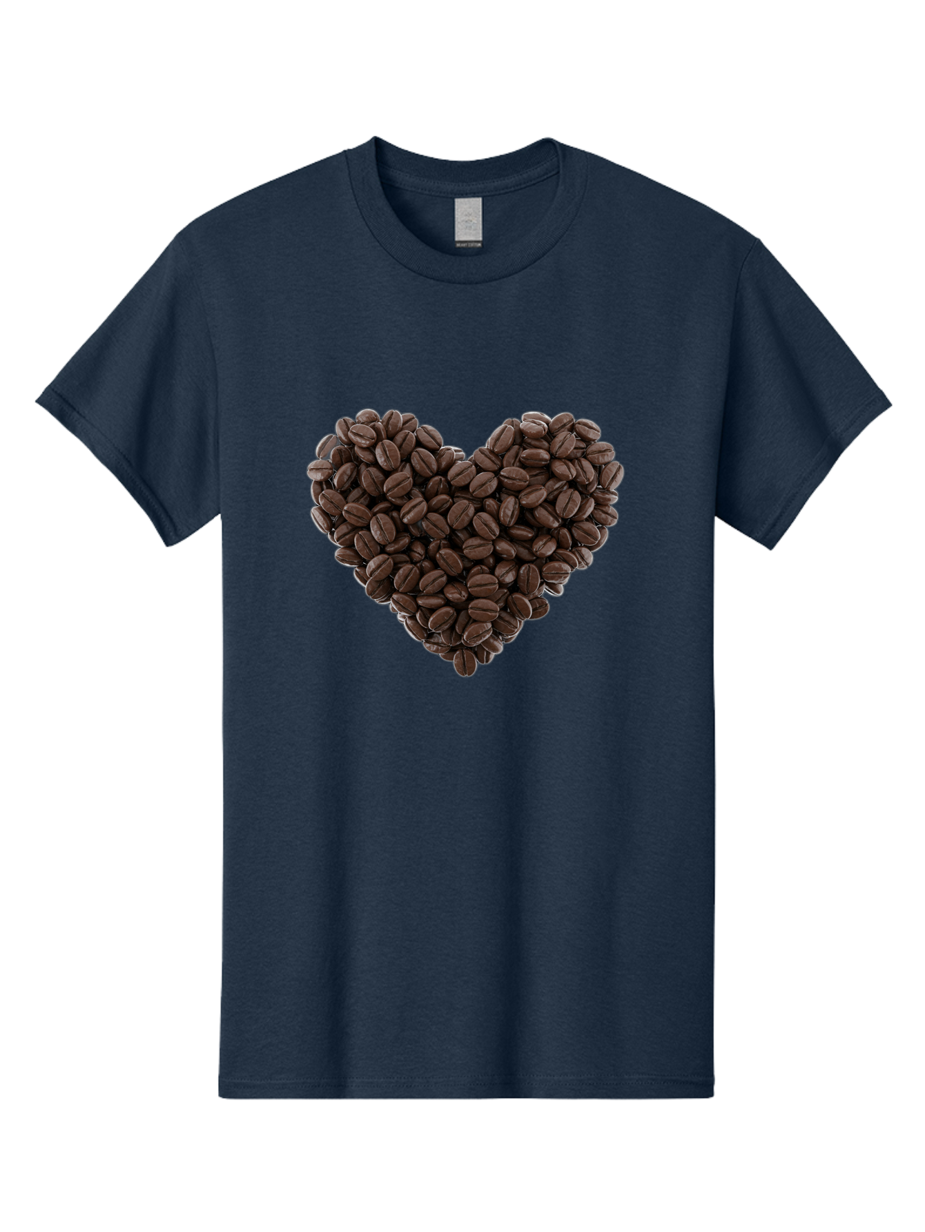 Coffee-Beans-Heart Men'S Graphic Tee, 100% Cotton, Comfortable Casual Summer Wear, Machine Washable, Coffee Beans, Heart Shape, Roasted Coffee, Coffee Lovers, Coffee Obsession, Rich Aroma, Dark Brown Color, Creative Design, Unique Art Baa339