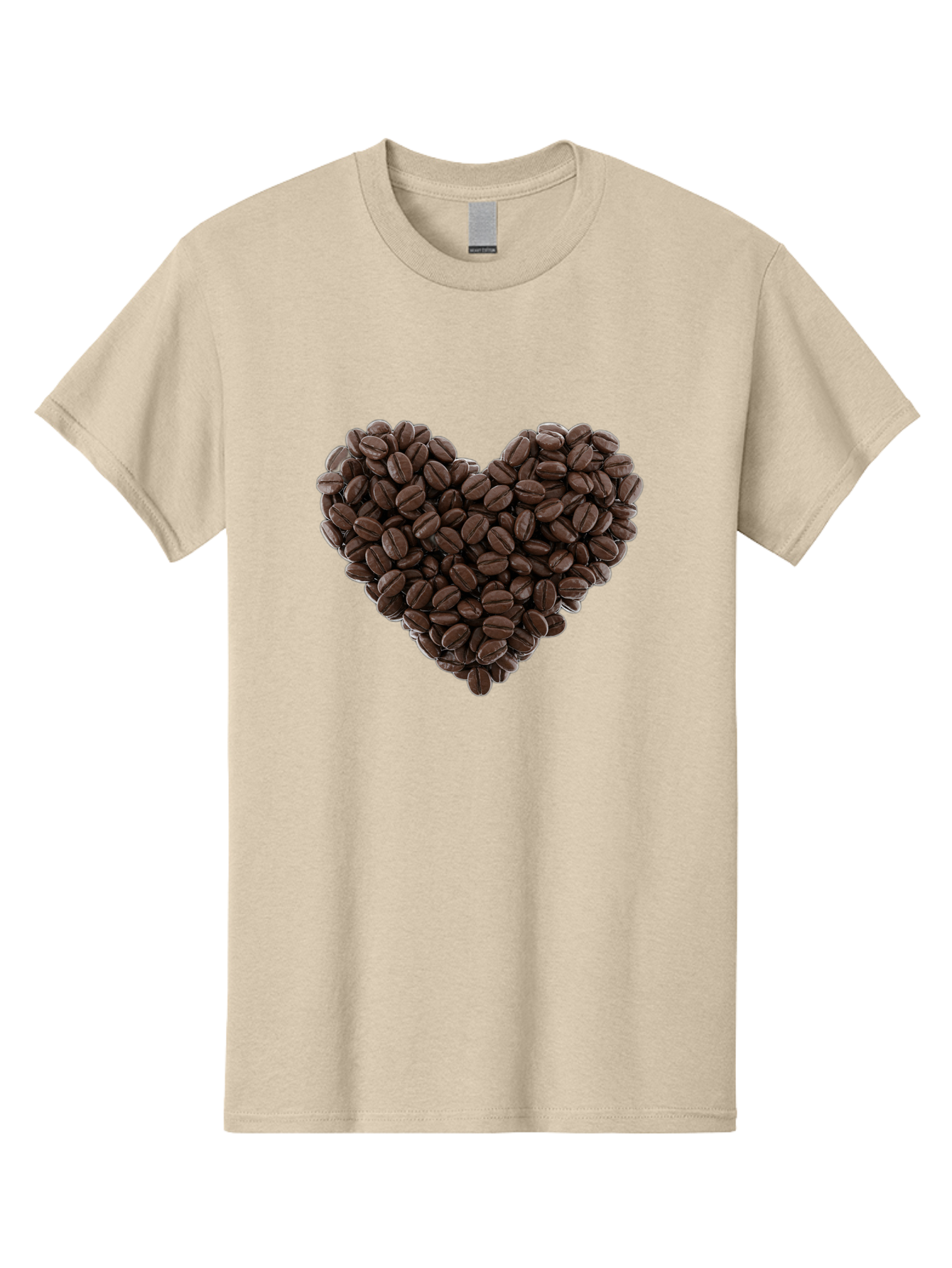 Coffee-Beans-Heart Men'S Graphic Tee, 100% Cotton, Comfortable Casual Summer Wear, Machine Washable, Coffee Beans, Heart Shape, Roasted Coffee, Coffee Lovers, Coffee Obsession, Rich Aroma, Dark Brown Color, Creative Design, Unique Art Baa339